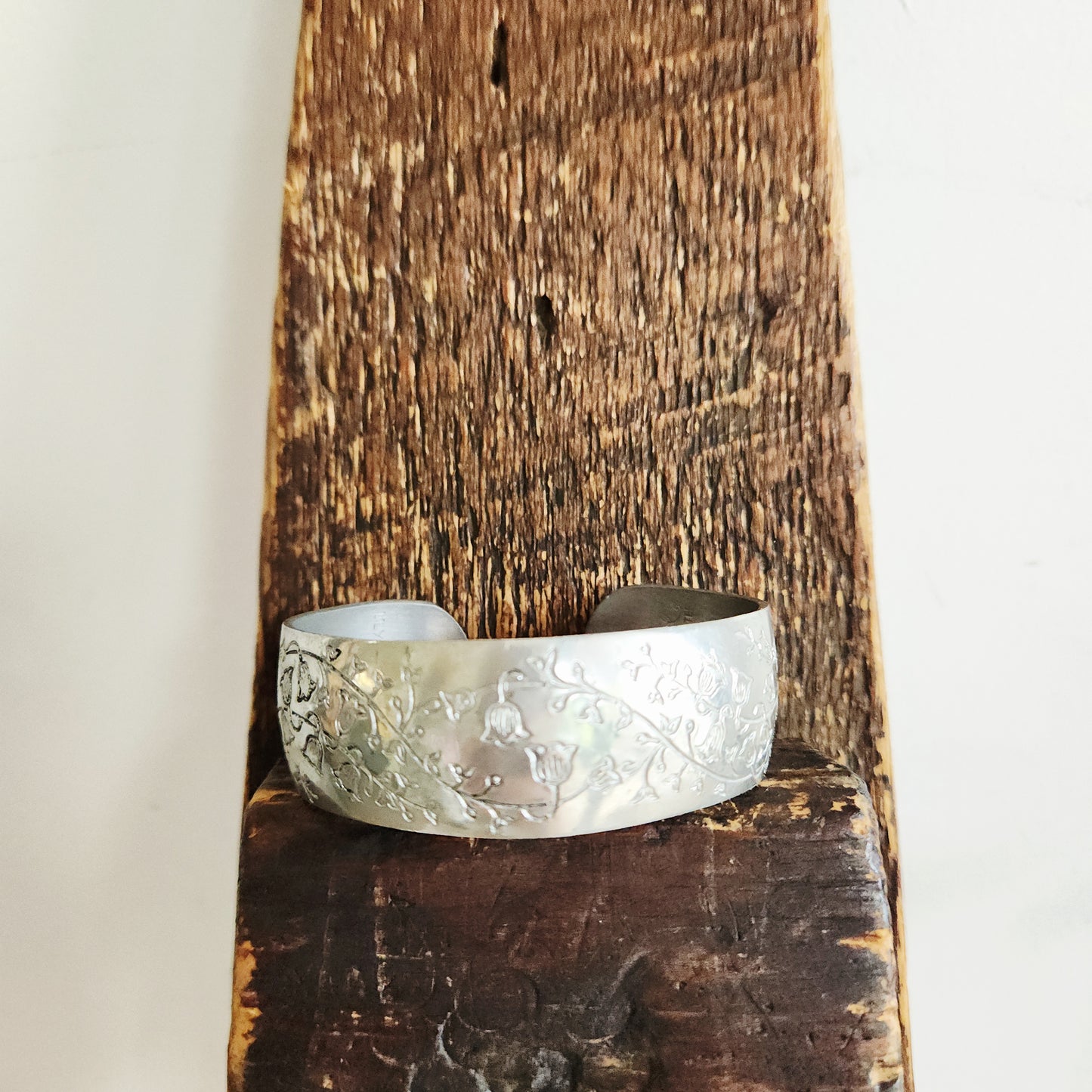 Leonard's Pewter Lilly of the Valley Cuff Bracelet