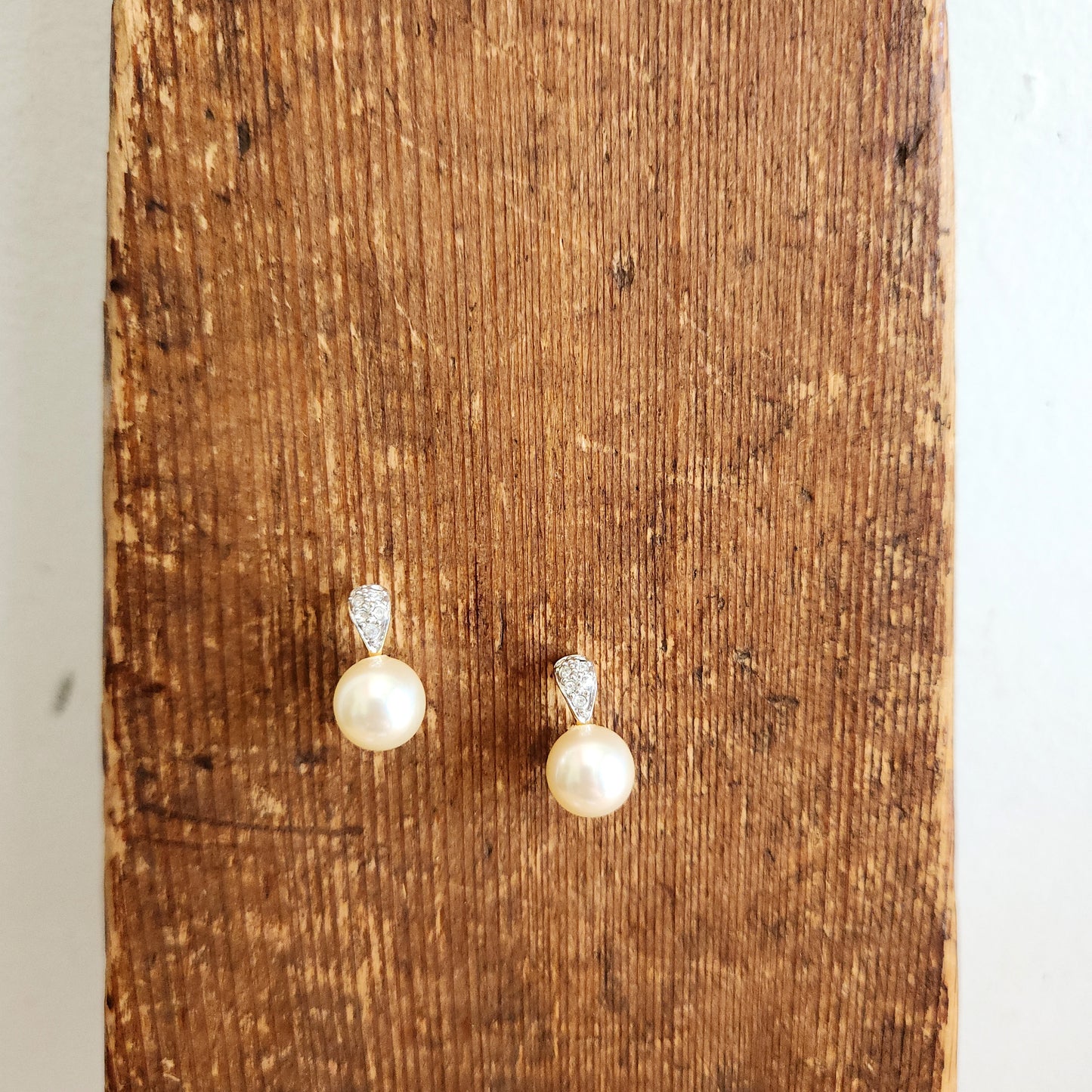 Goldtone Faux Pearl Studs