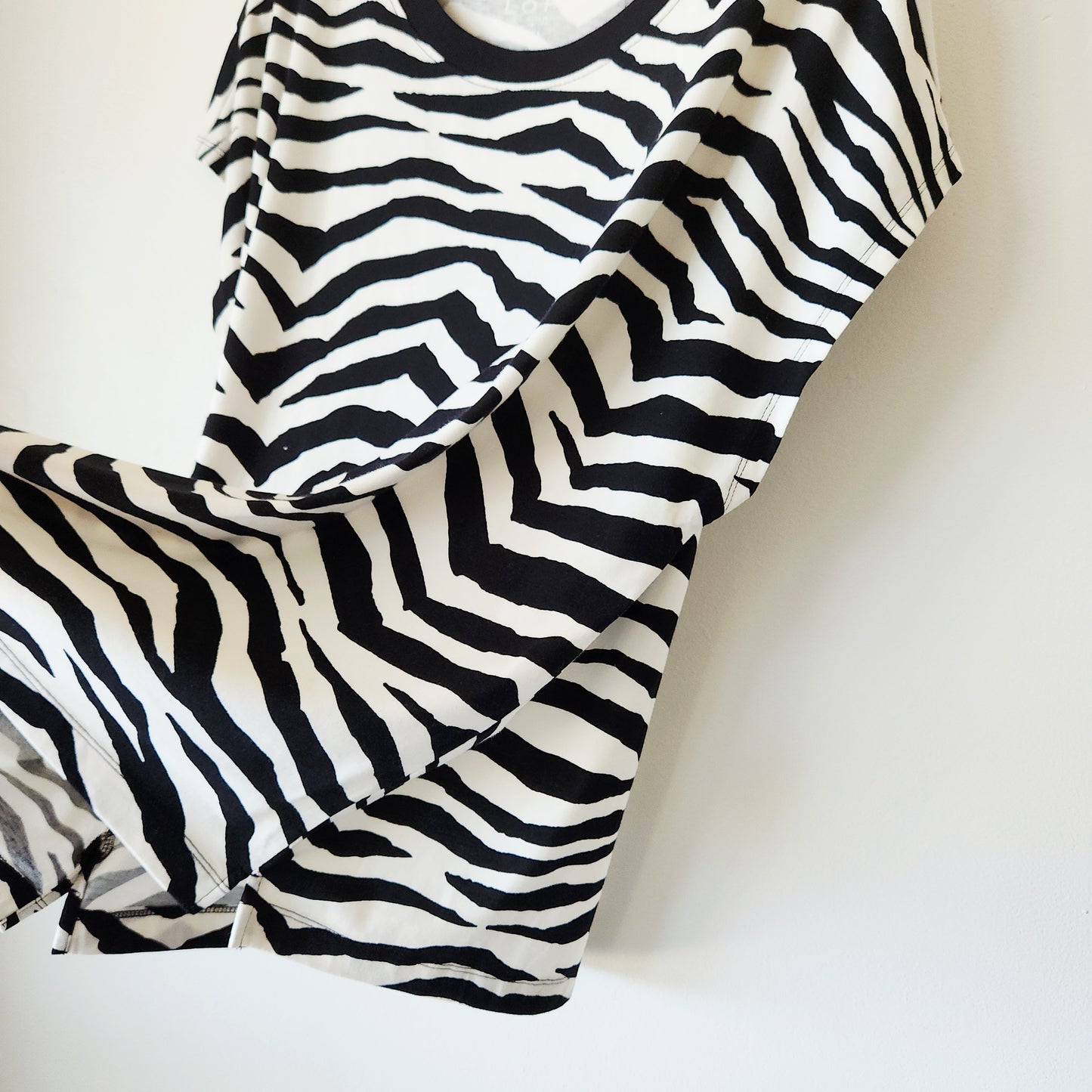 LOFT Zebra Print Cotton & Modal Muscle Tank - XL