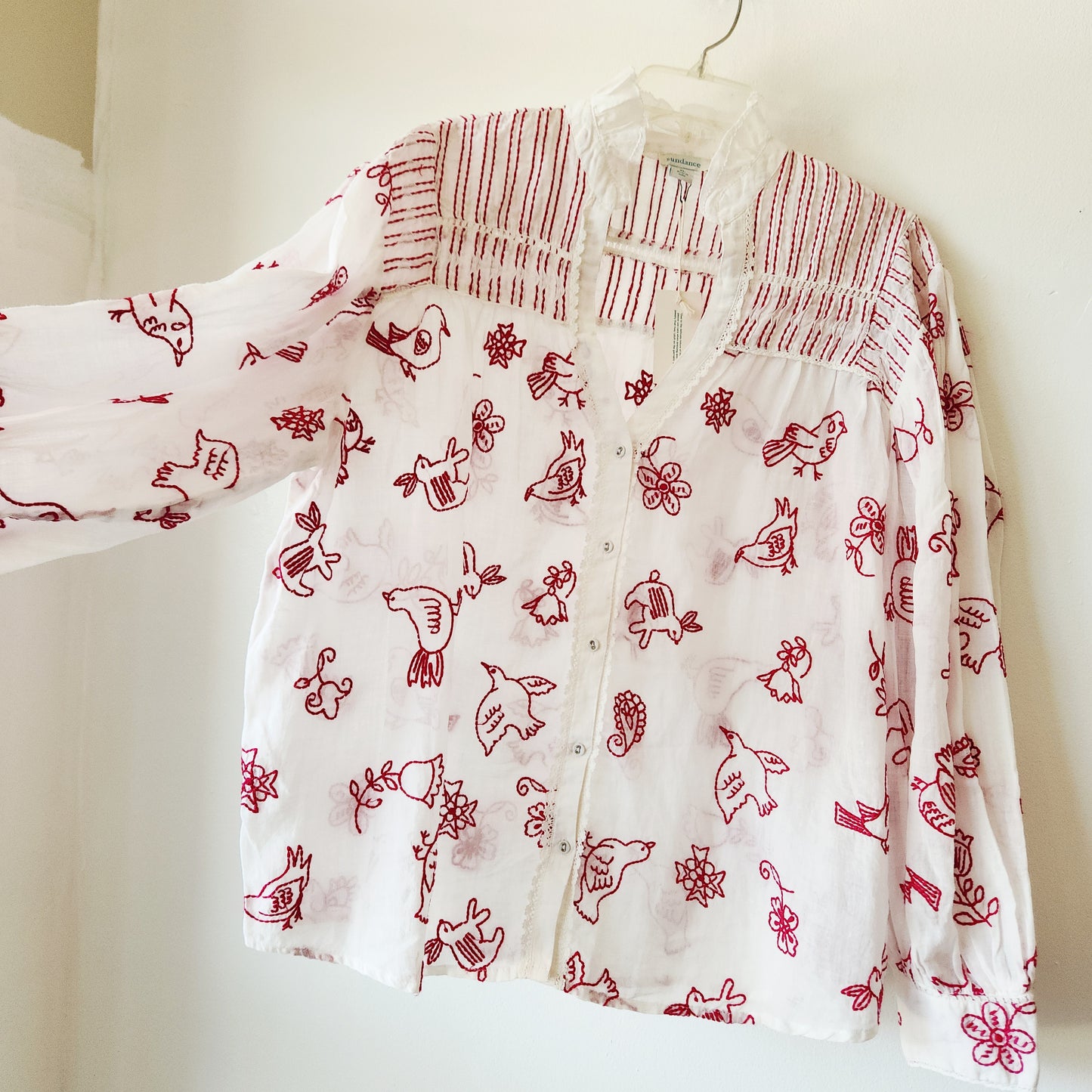 Sundance Ramie Top with Embroidery - XL - New