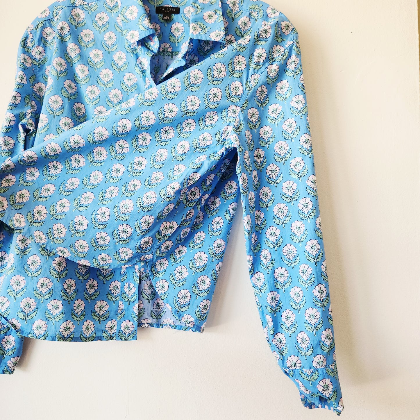 Talbots 100% Cotton Crop Fit Button Up Shirt - S Petite