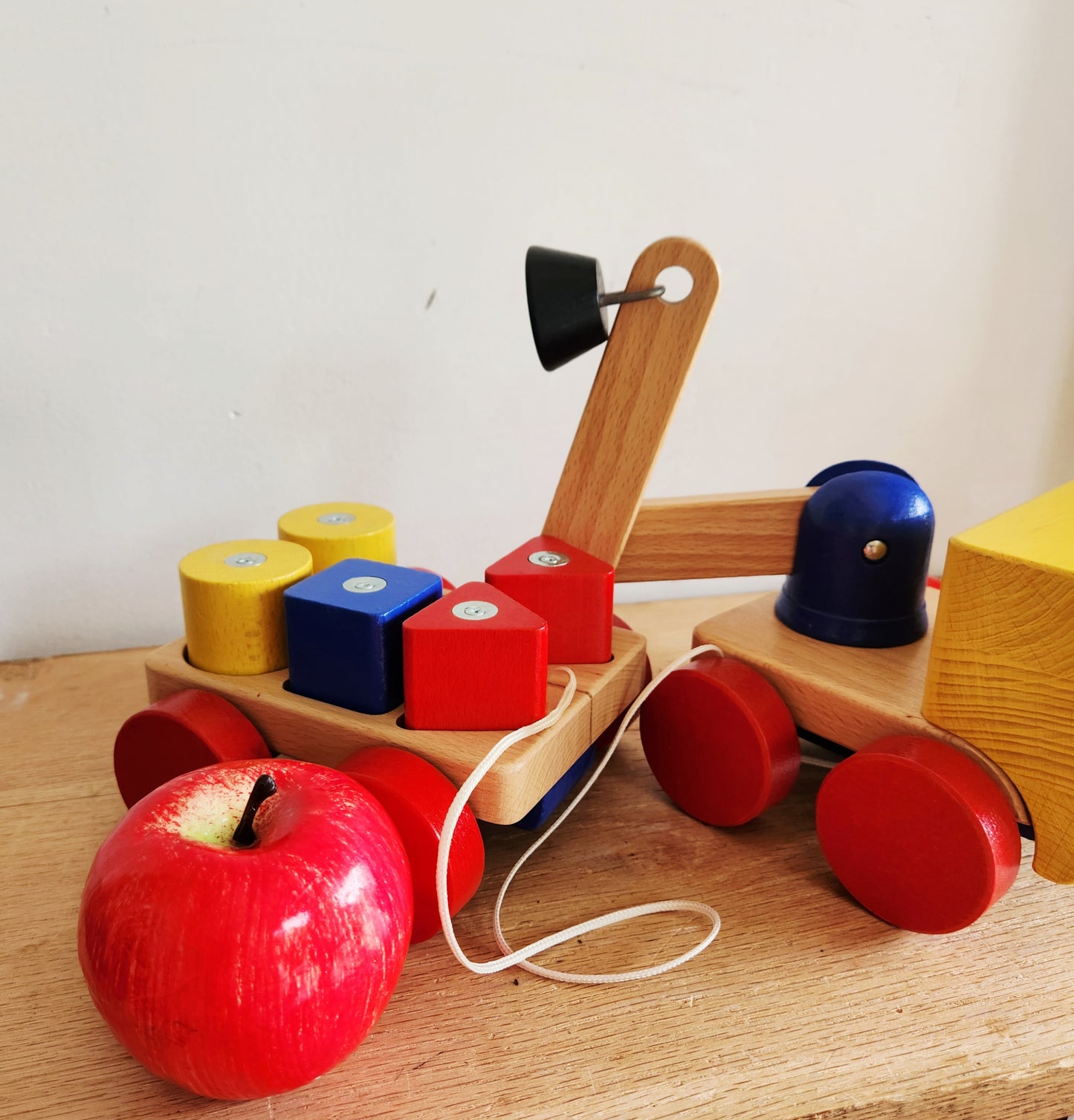 IKEA Pull Along Wood Truck Magnetic Crane Toy