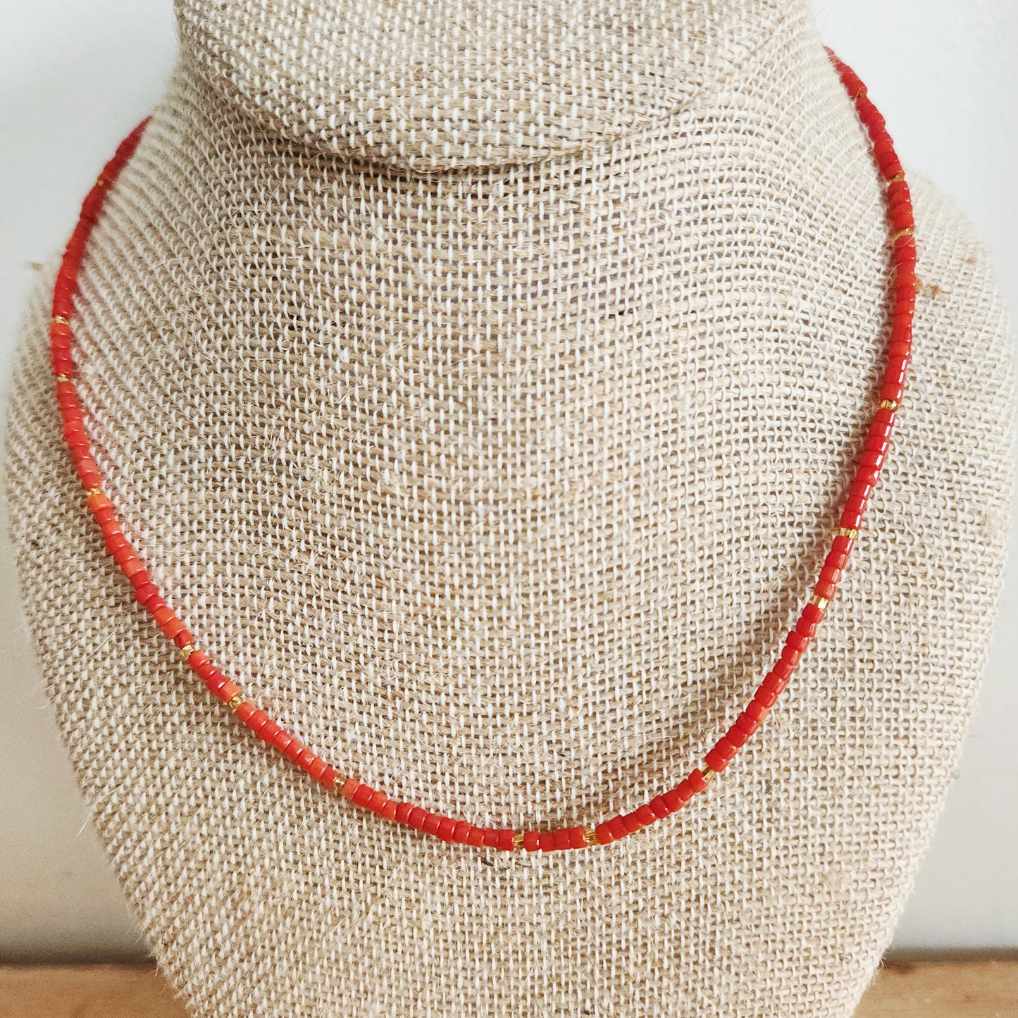 Seed Bead Necklace with Sterling Silver Clasp