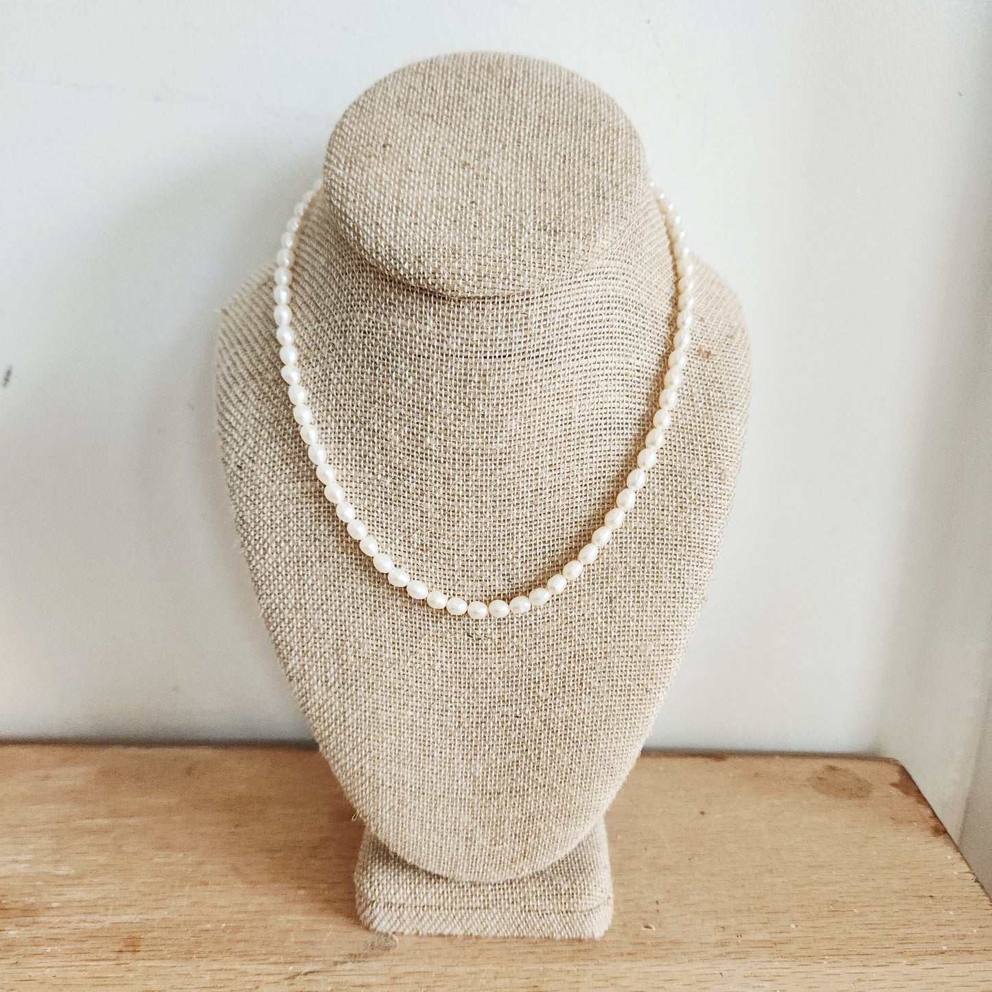 Seed Pearl Necklace with Sterling Silver Clasp