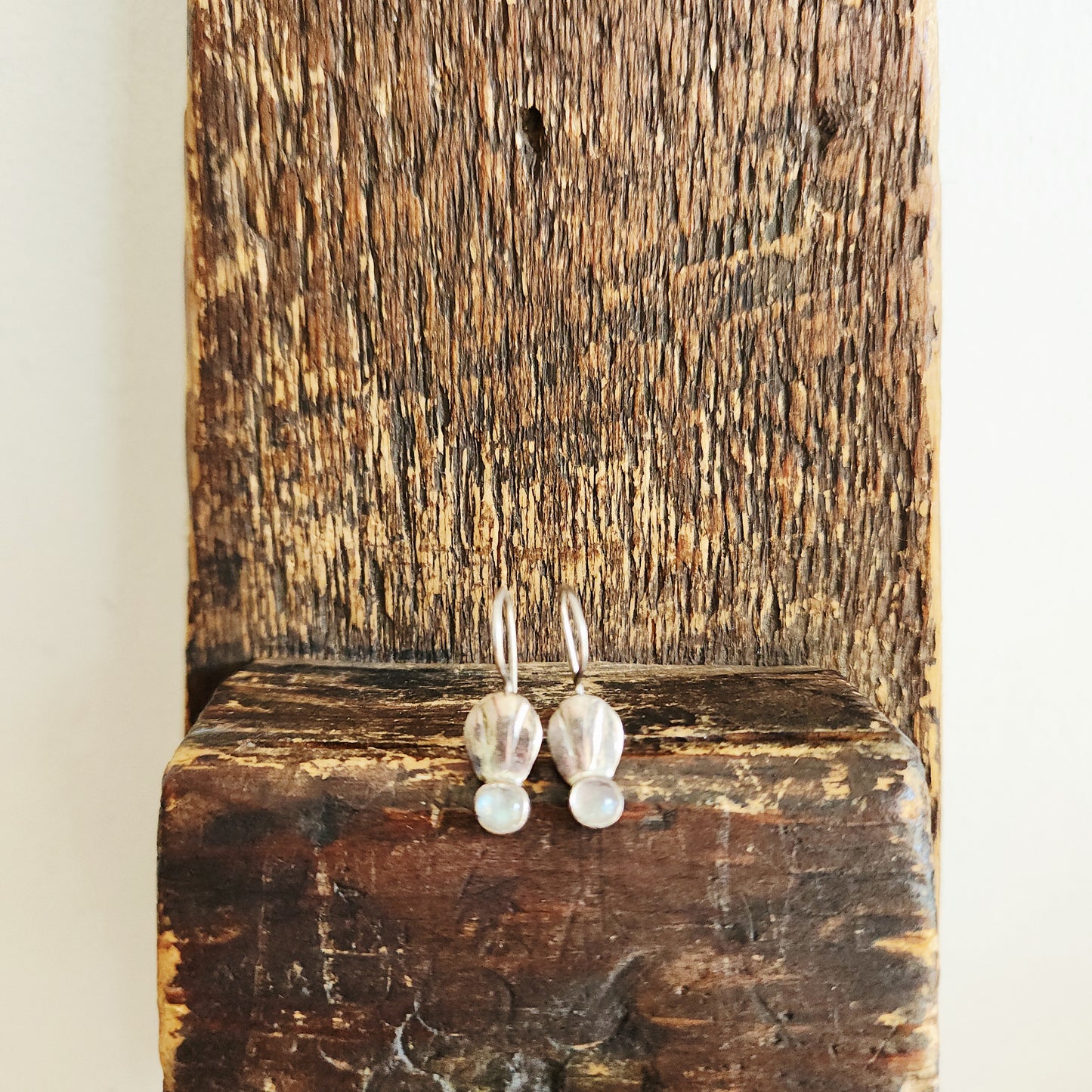 Sterling Silver Earrings with Stone Accent