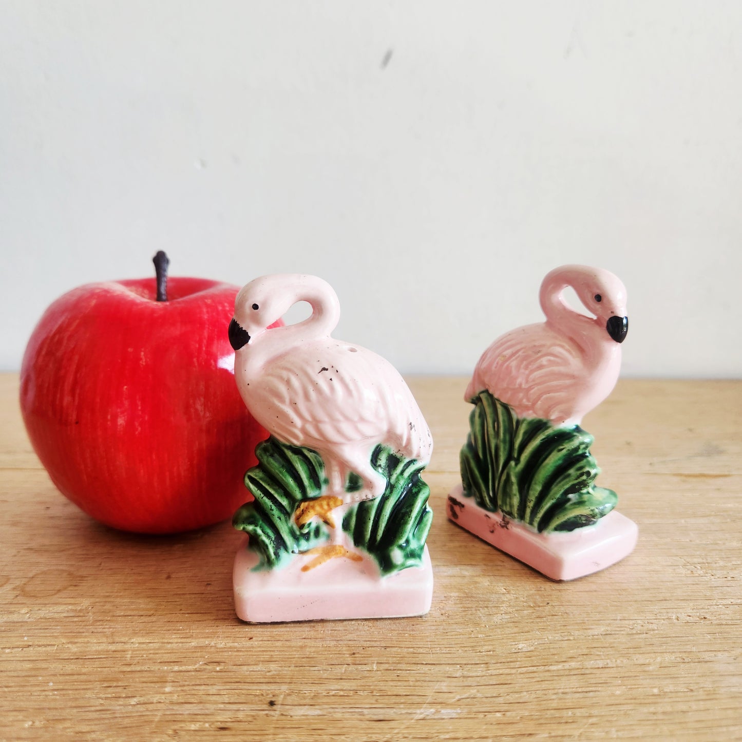 Vintage Ceramic Flamingo Salt and Pepper Shakers Made in Japan