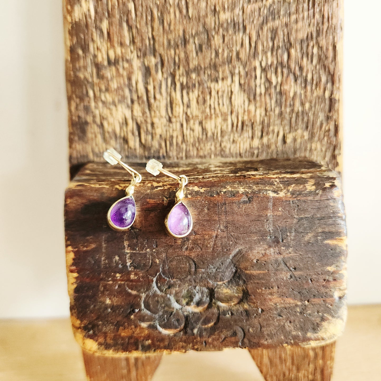 Sterling Silver & Amethyst Teardrop Earrings