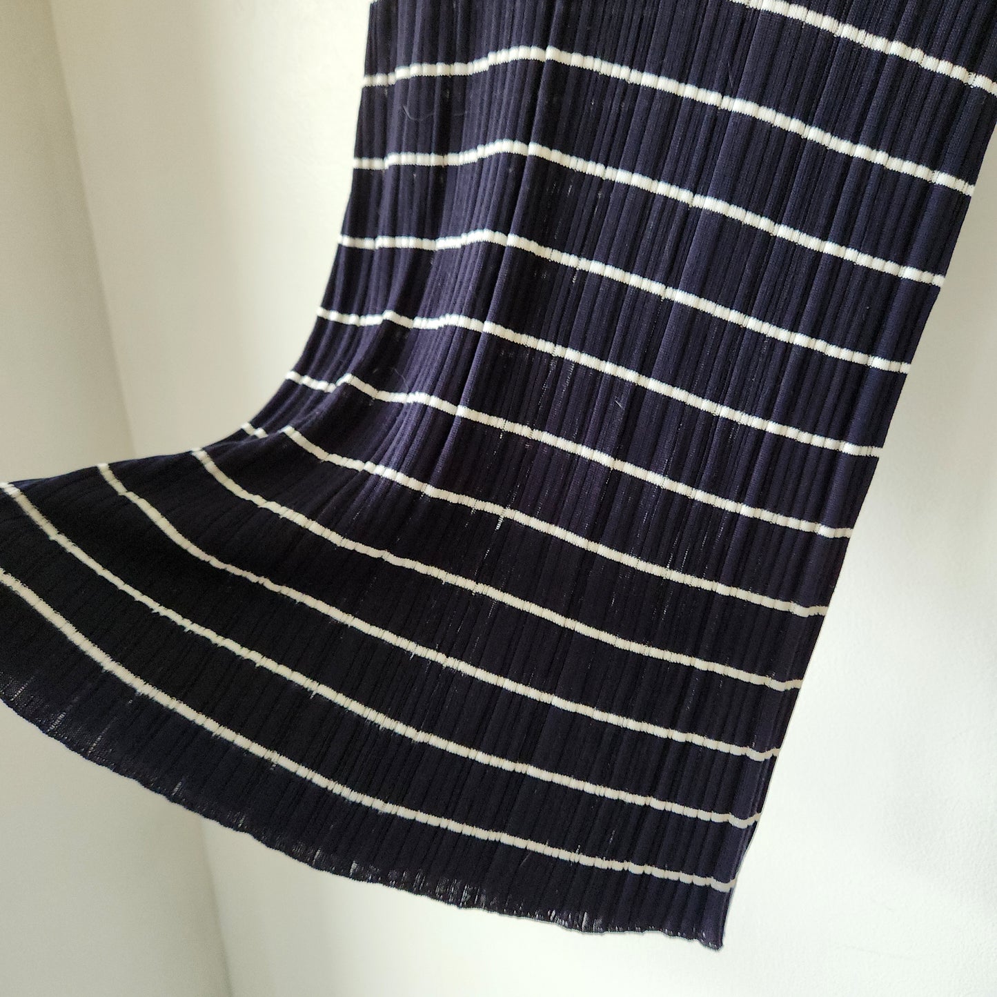 Z Supply Navy & White Fine Knit Striped Dress - S