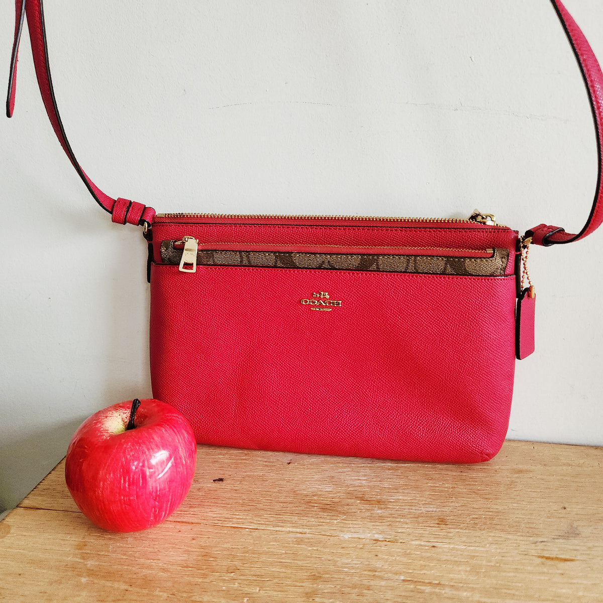Coach Crossbody Purse with Signature Logo Accent Pouch
