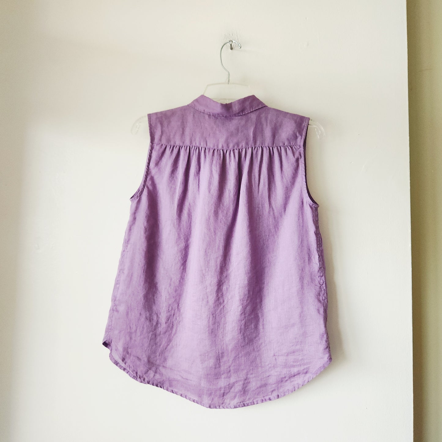 Garnet Hill Linen Lavender Sleeveless Shirt - XS