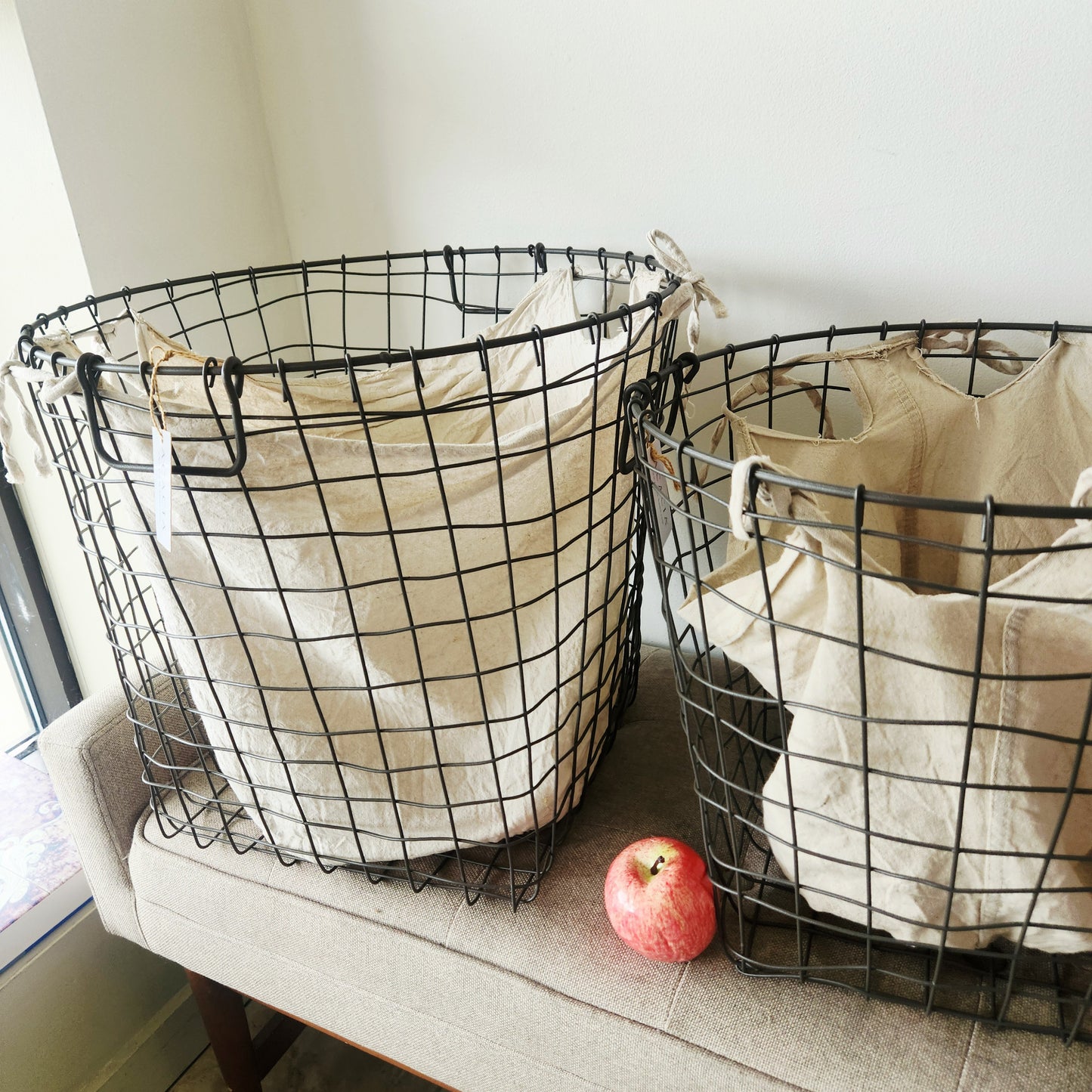 Acacia Wire Baskets larger size) 16" x 23"Set of 2