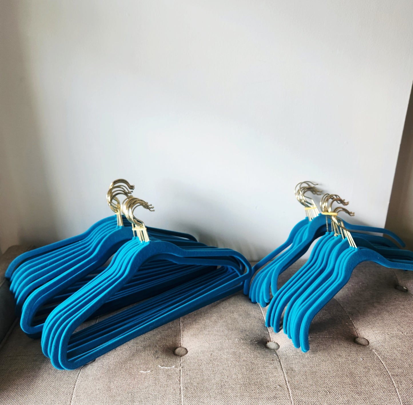 Turquoise Velvet Non-Slip Hangers Set of 45