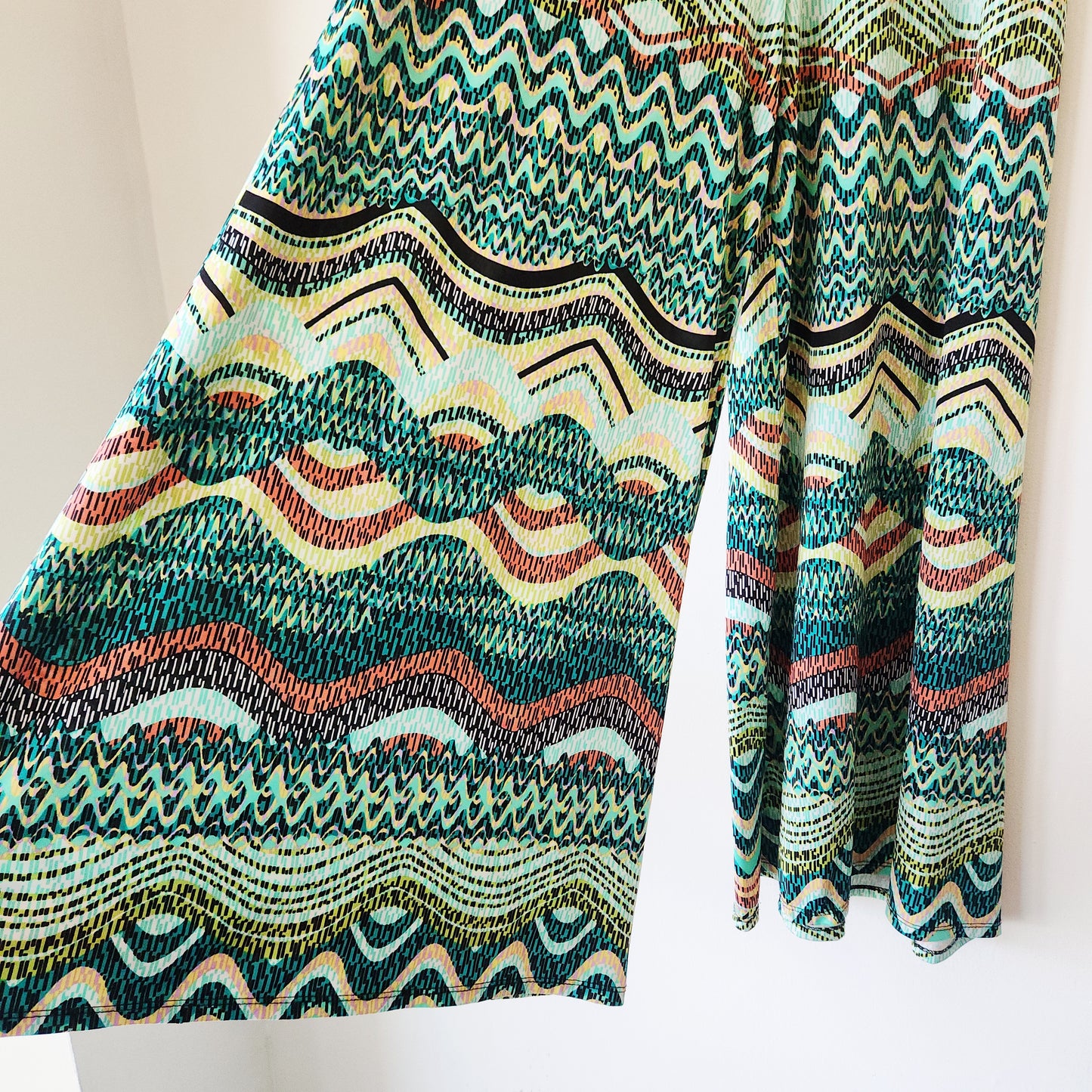 Coco Bianco Pattern Wide Leg Pull On Pants - M