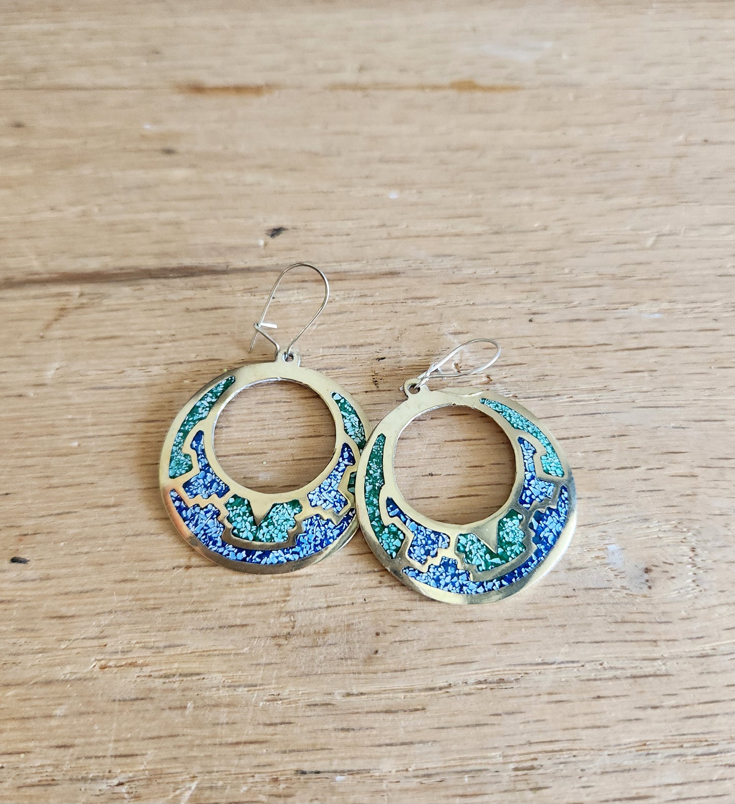 Inlay Circle Earrings - Mexico
