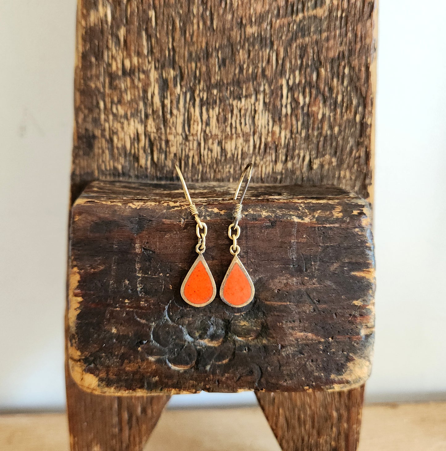 Inlay Teardrop Earrings