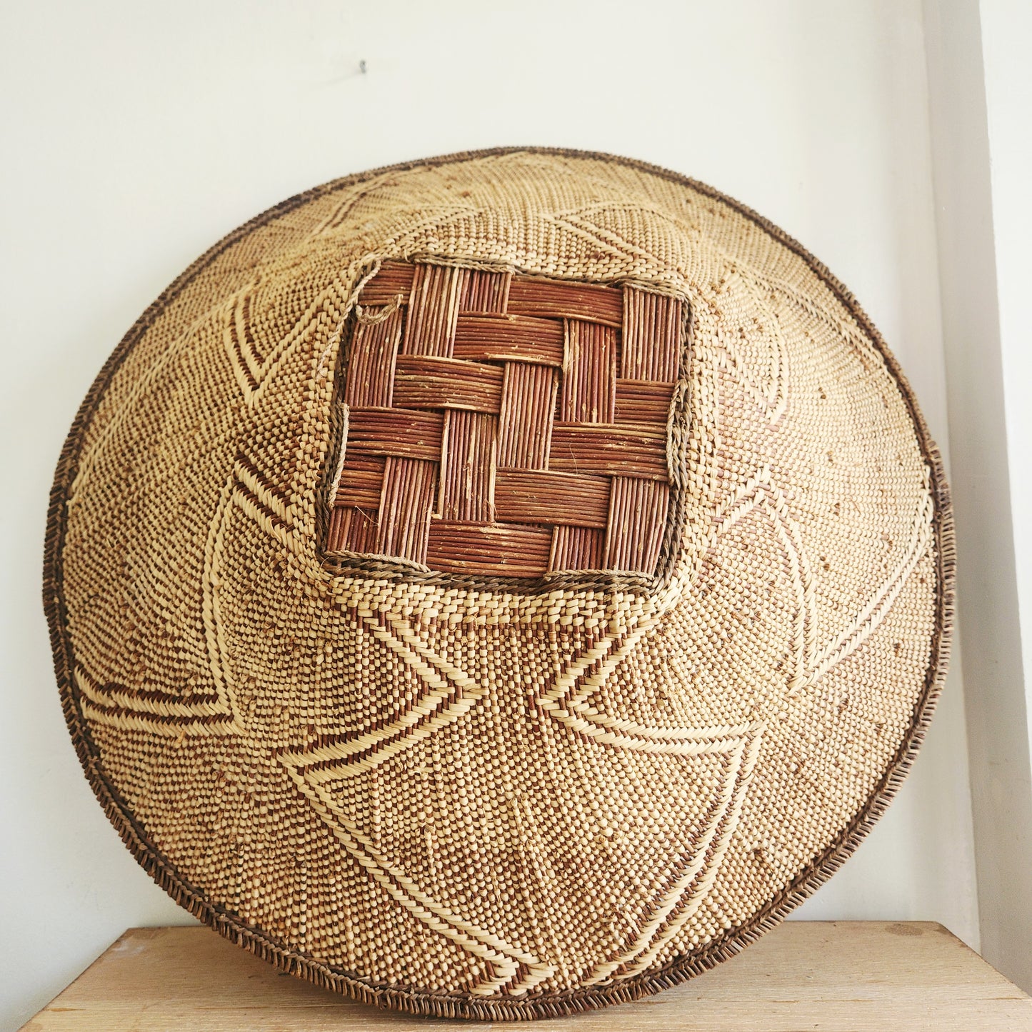 Tonga Blinga Basket Zimbabwe Hand Woven 24"W 10"D