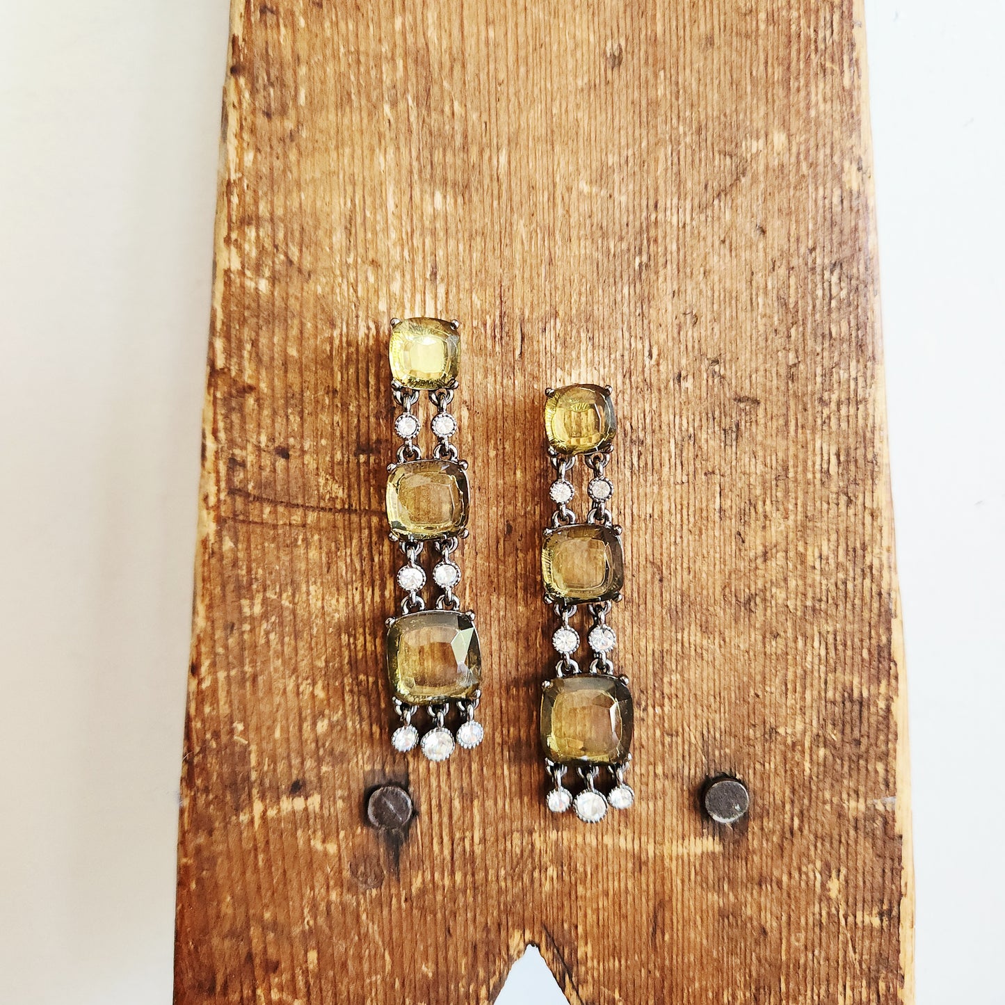 Rhinstone Stud Water Fall Earrings