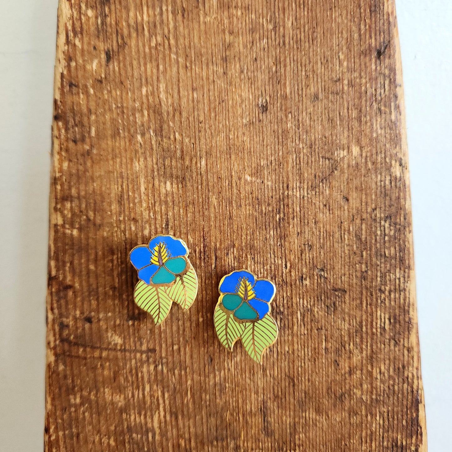 Laurel Burch Hibiscus Stud Earrings