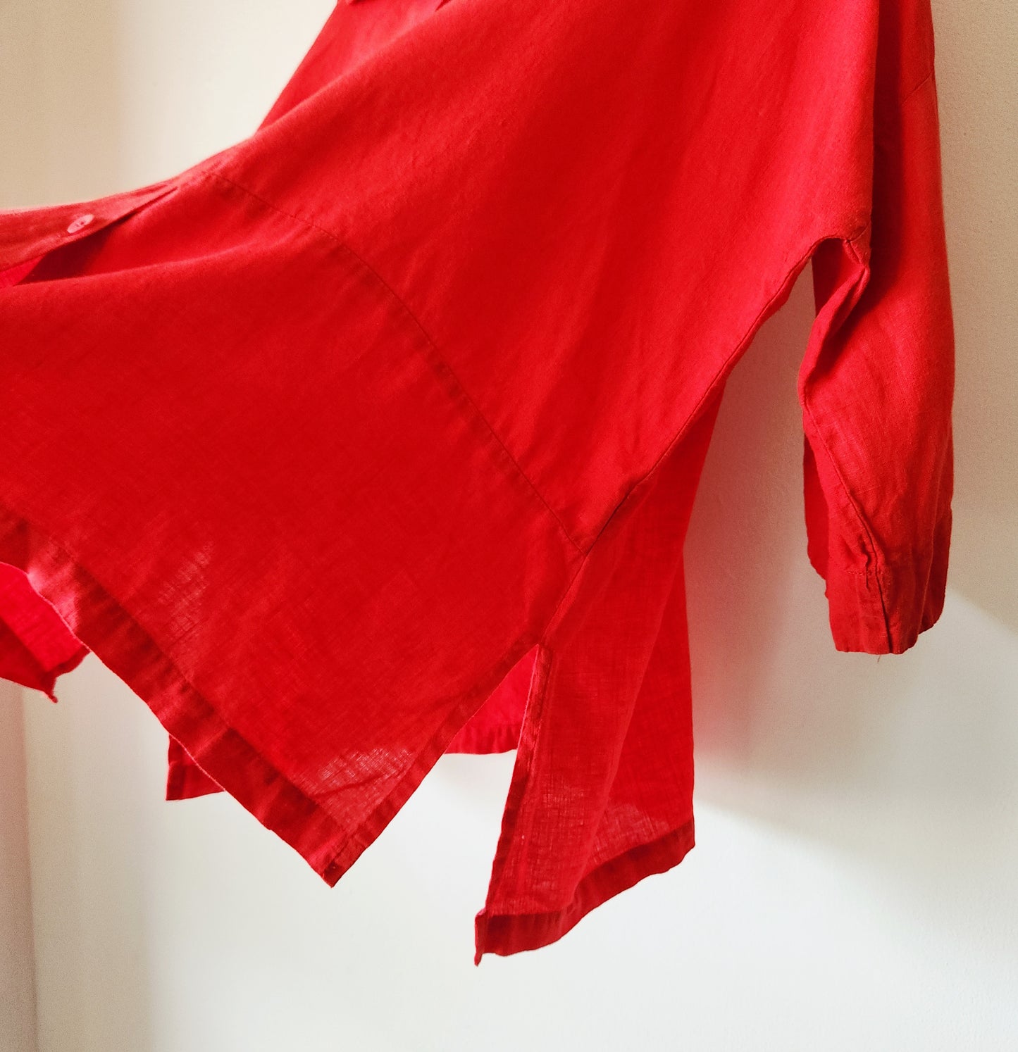 Flax 100% Linen Oversized Boxy Fit Button Up Shirt - M