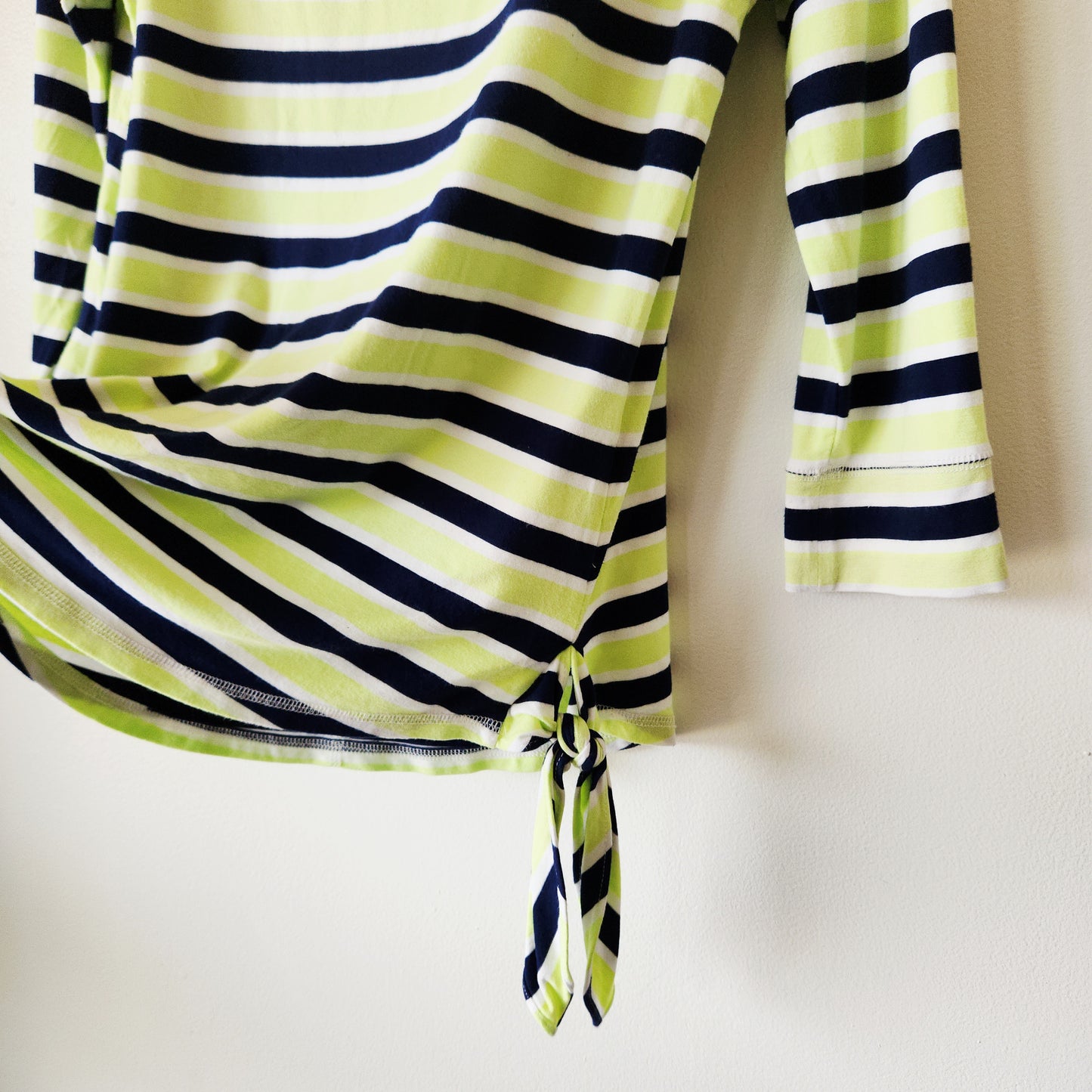 T by Talbots UPF50 Striped Top with Side Tie - M