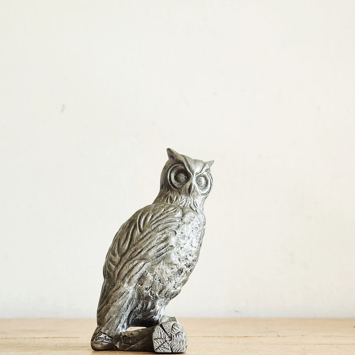 Hudson Fine Pewter Great Horned Owl Figurine 3"