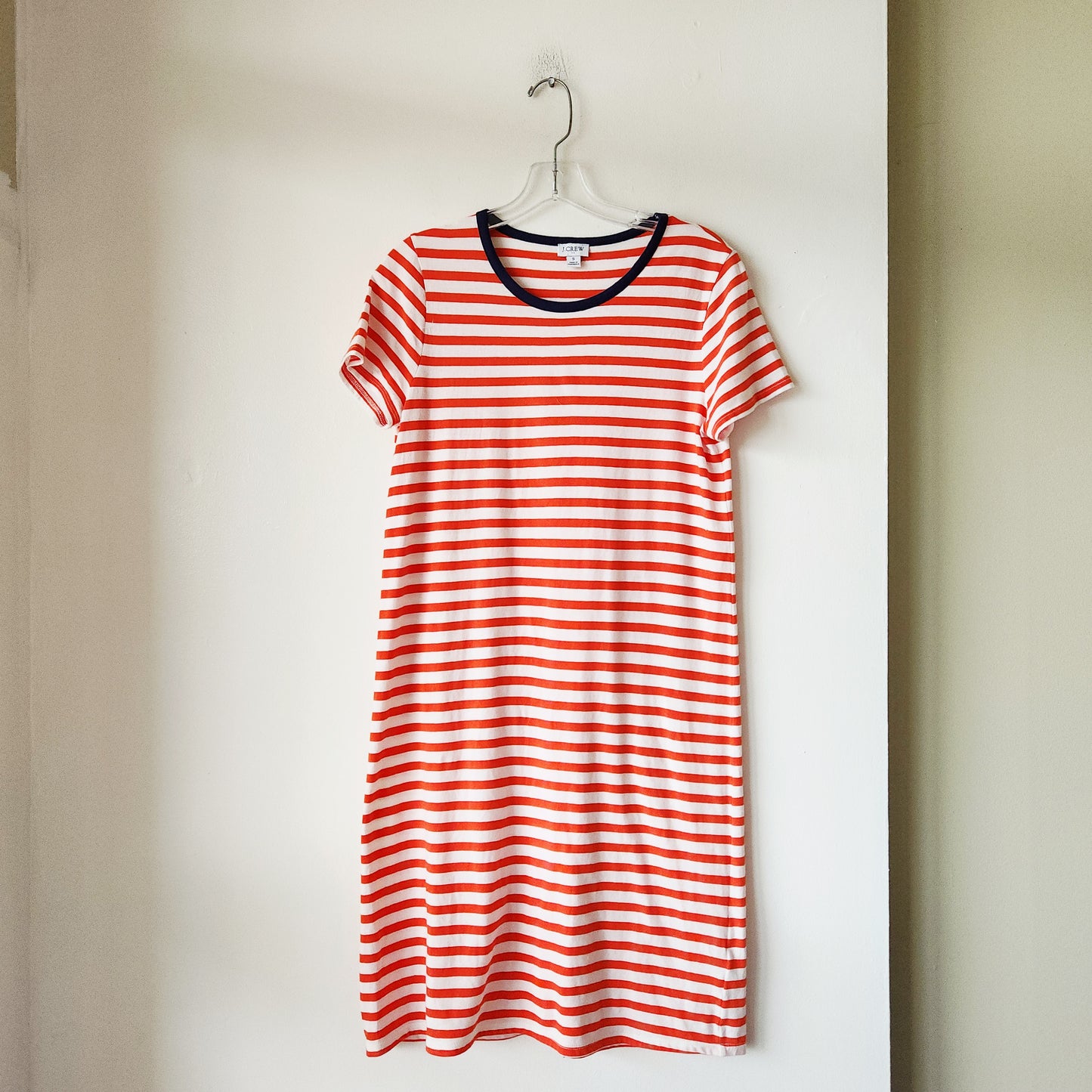 J Crew Factory 100% Cotton Nautical Stripe T-Shirt Dress - S