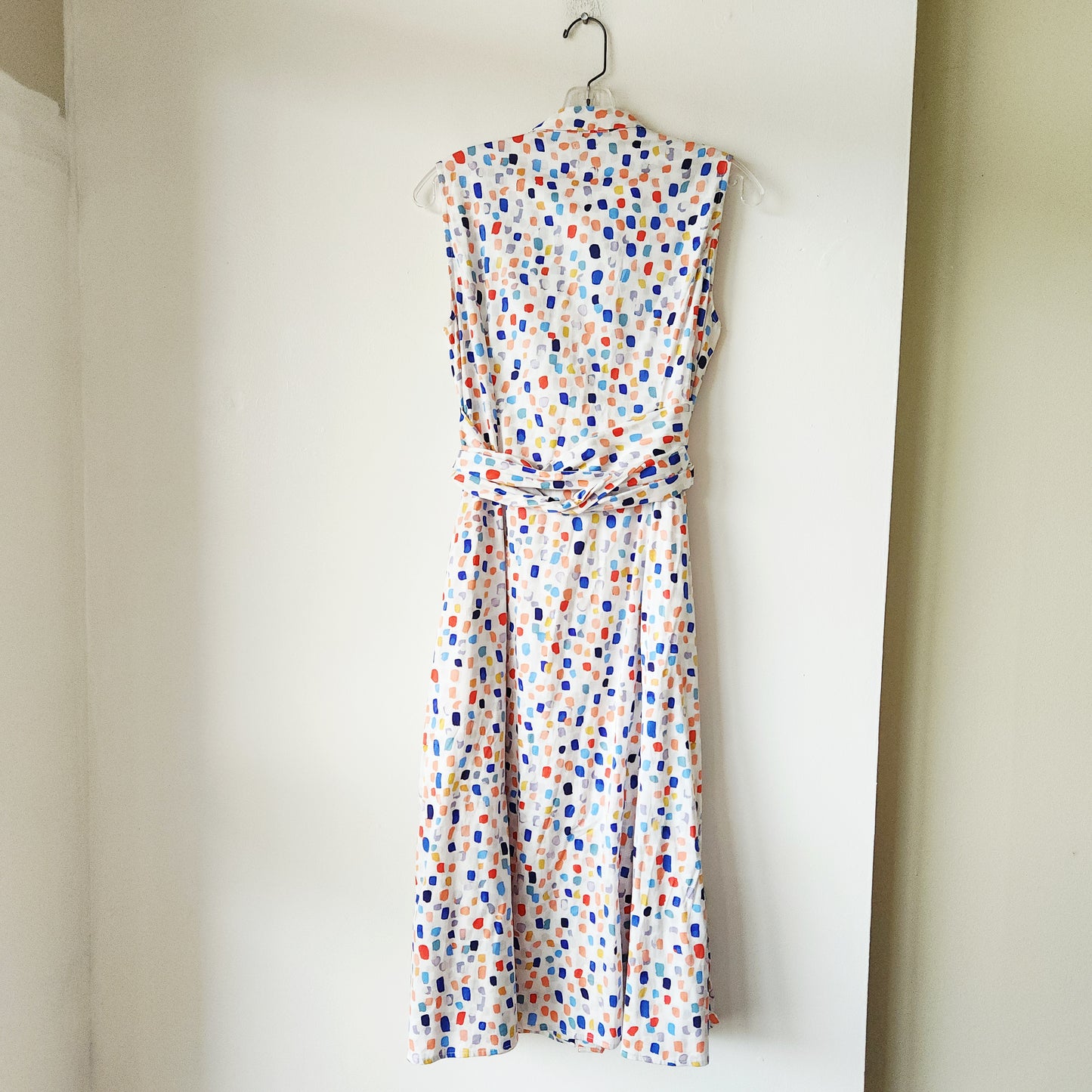 Nic + Zoe Abstract Polka-dot Shirtdress with Sash Belt - S
