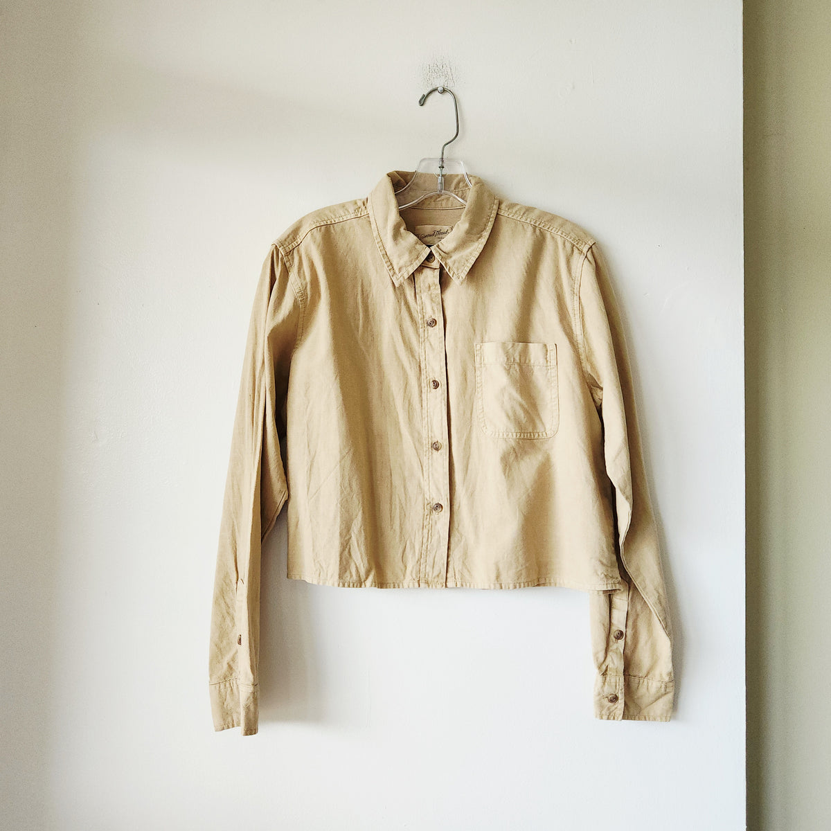 Universal Thread Cotton & Linen Crop Fit Button Up Shirt - S