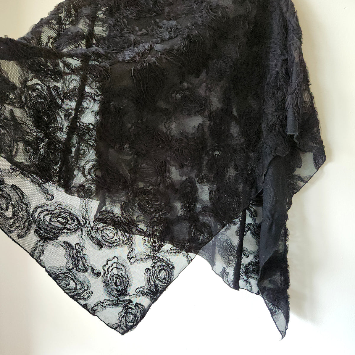 Nally & Millie Black Lace Poncho - One Size