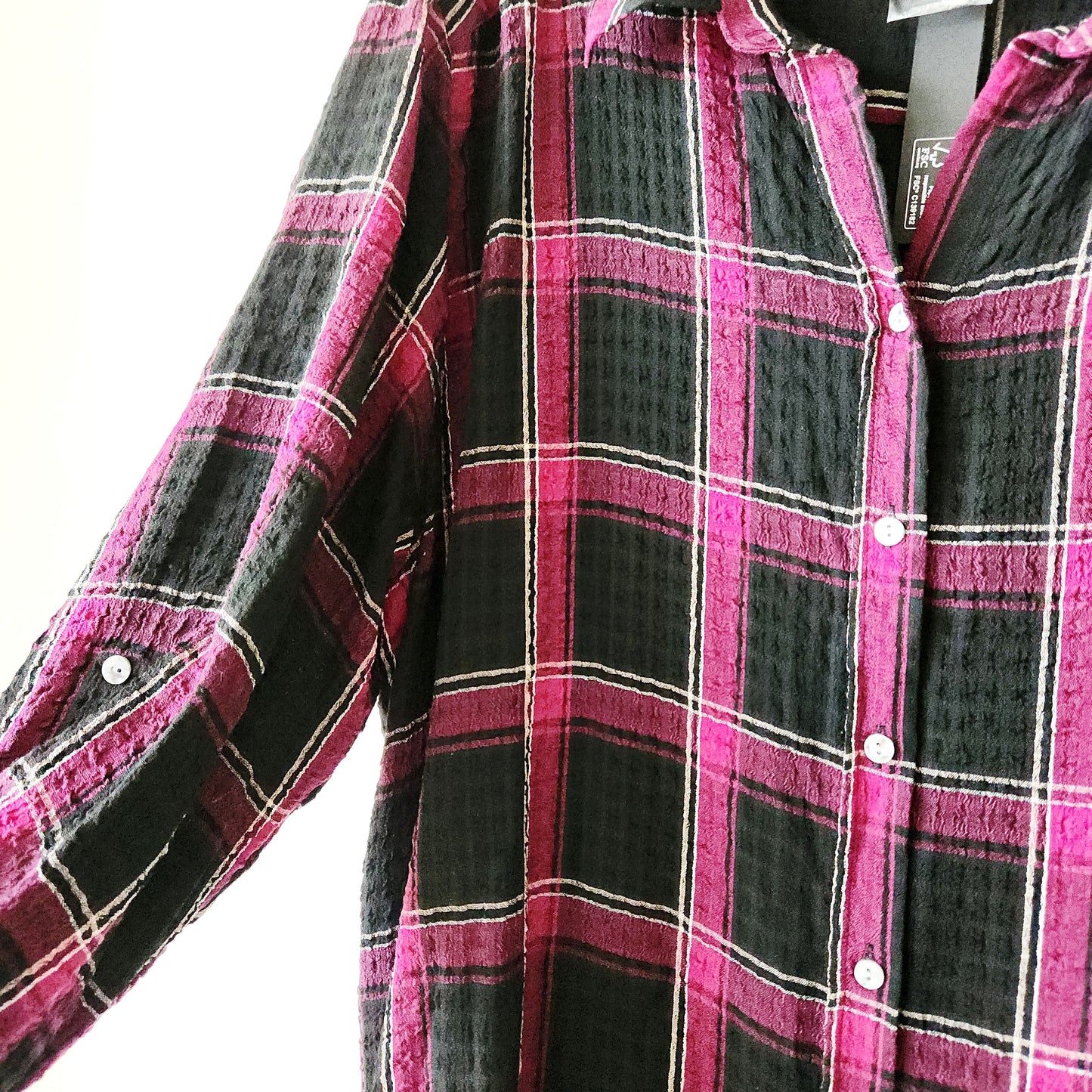 Jane + Delancey Textured Plaid Button Up Shirt - 3X - New
