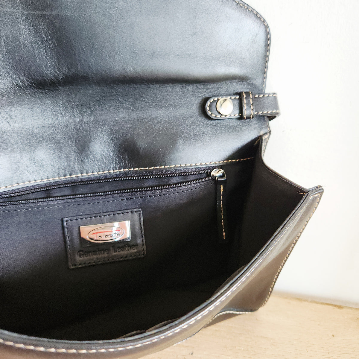 Talbots Black Leather Envelope Purse