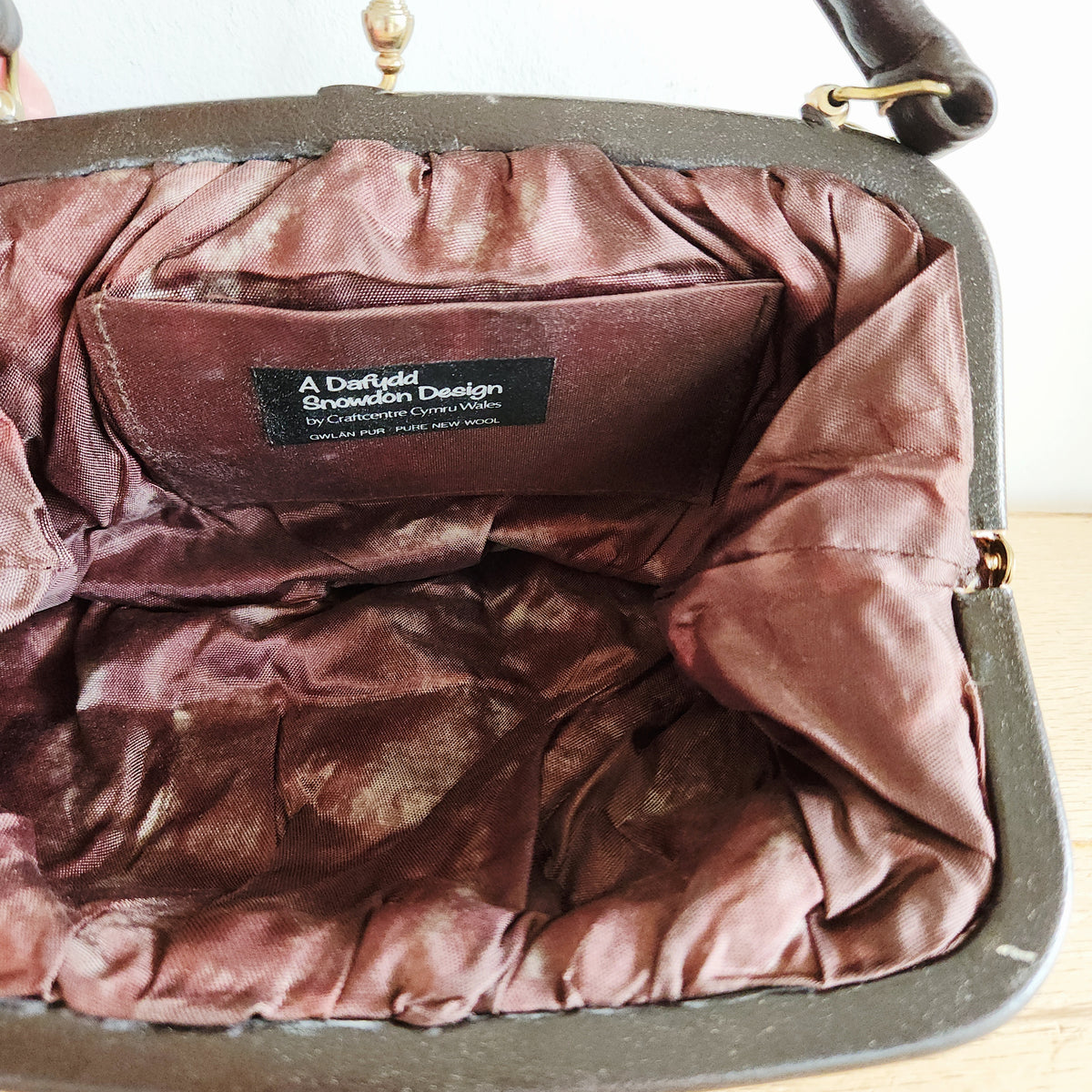 Vintage Dafydd Snowdon Design Woven Wool Snap Top Purse