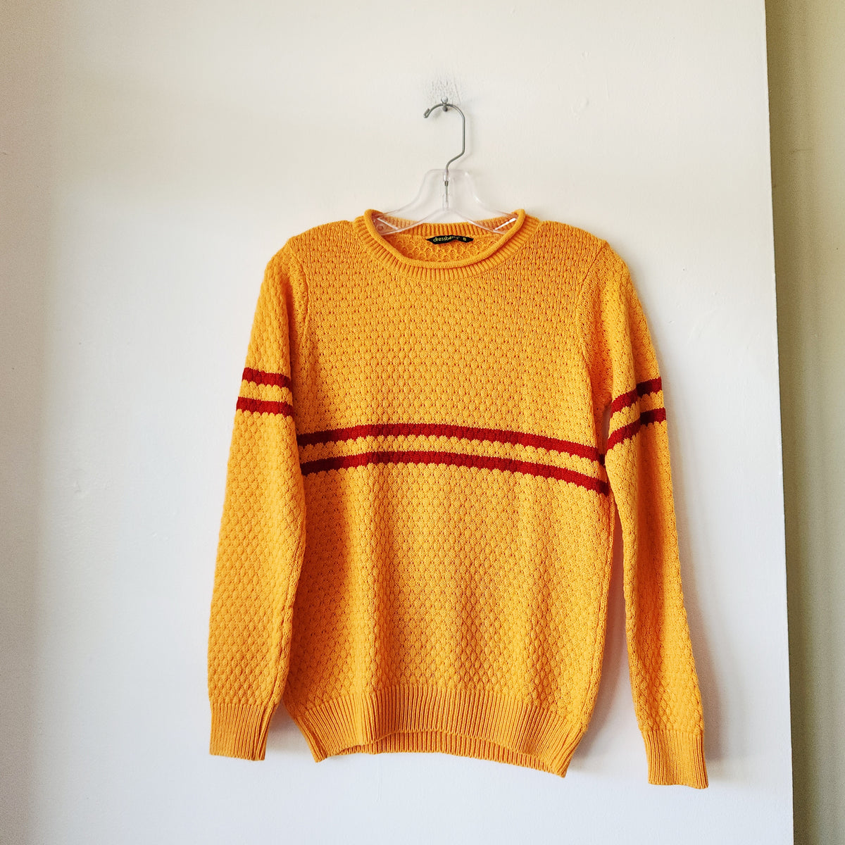 dressberry Textured Knit Crewneck Sweater with Stripe - S