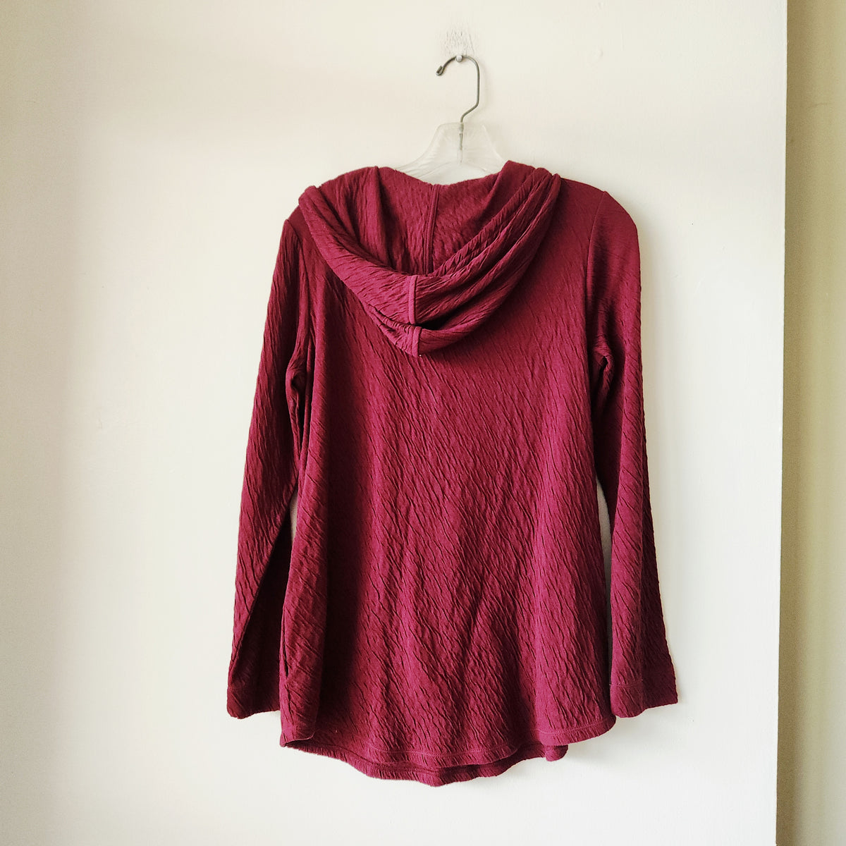 PureJill 100% Cotton Textured Pullover Hoodie - S Petite - New