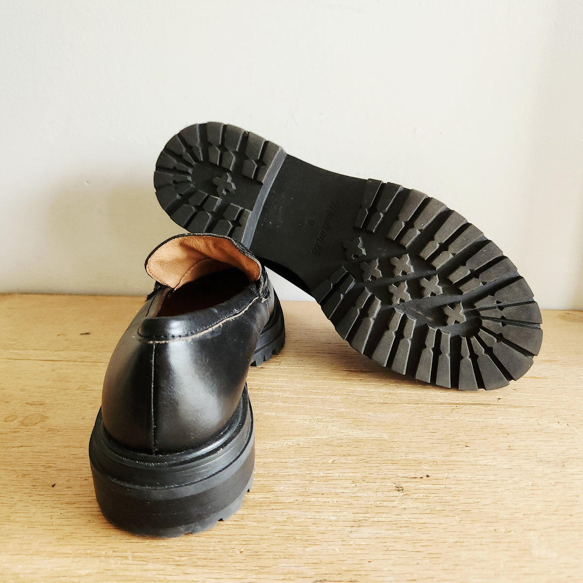 Madewell Black Lug Sole Loafers - size 9
