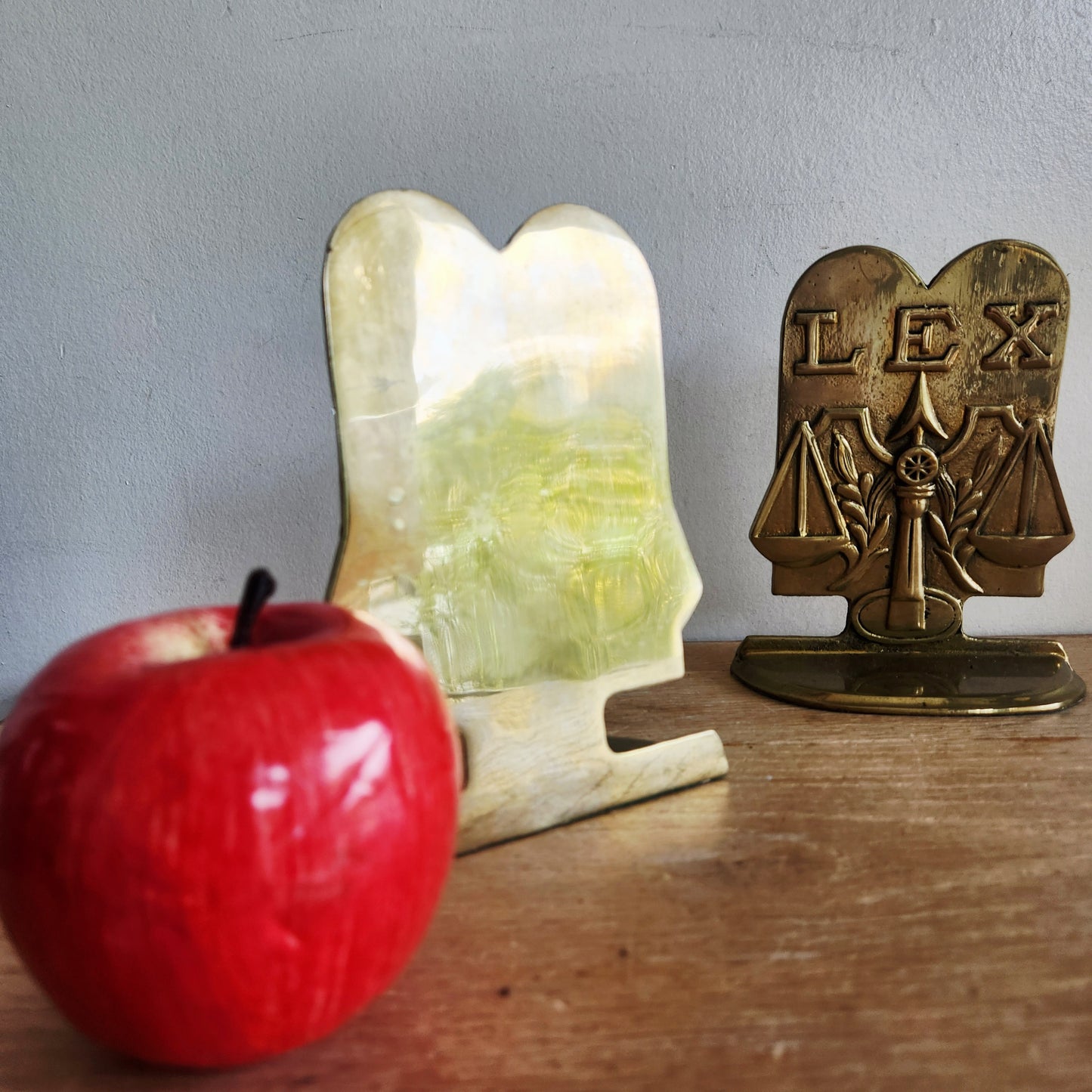 Vintage Solid Brass LEX Scales of Justice Bookends Set of 2