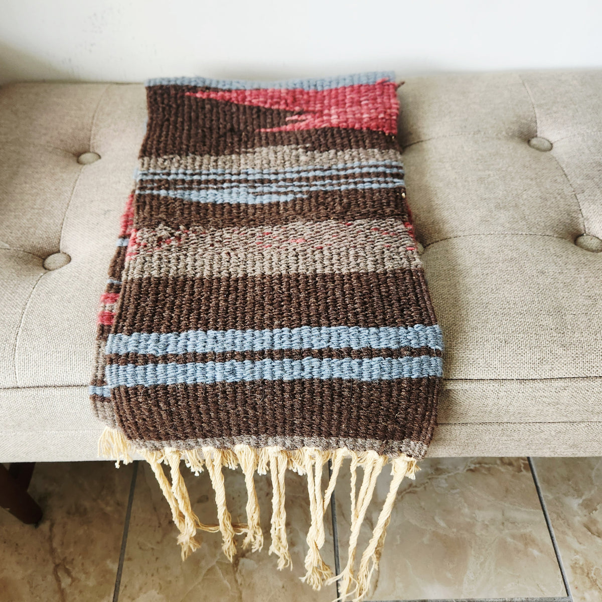 Vintage Handwoven 13" x 48" Tapestry Table Runner