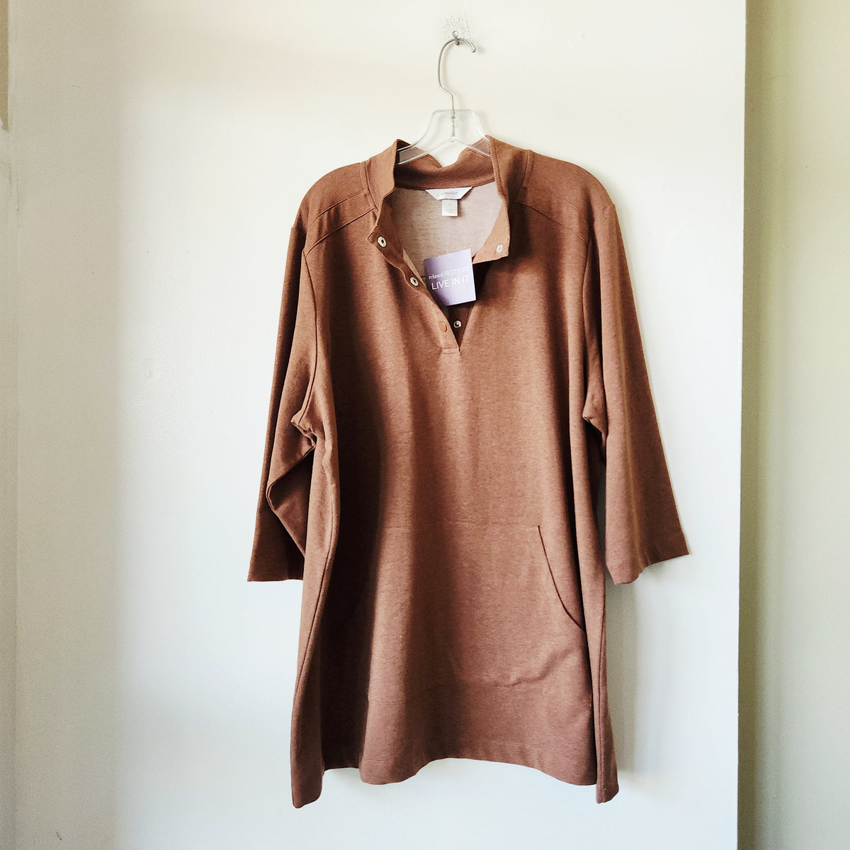 Christopher Banks Quarter Snap Tunic with Front Pocket - 2X - New