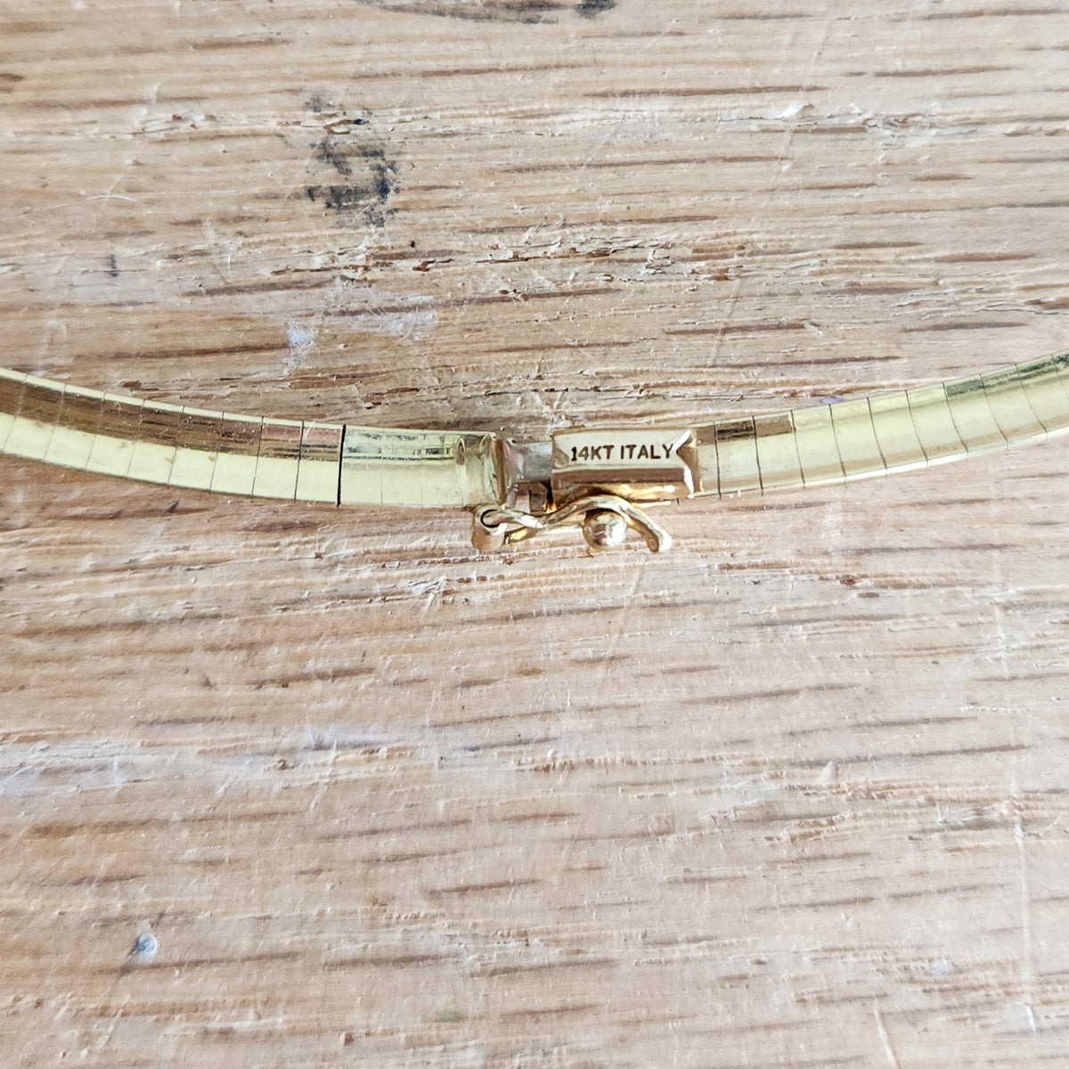 14K Gold Structured Collar Necklace - Italy