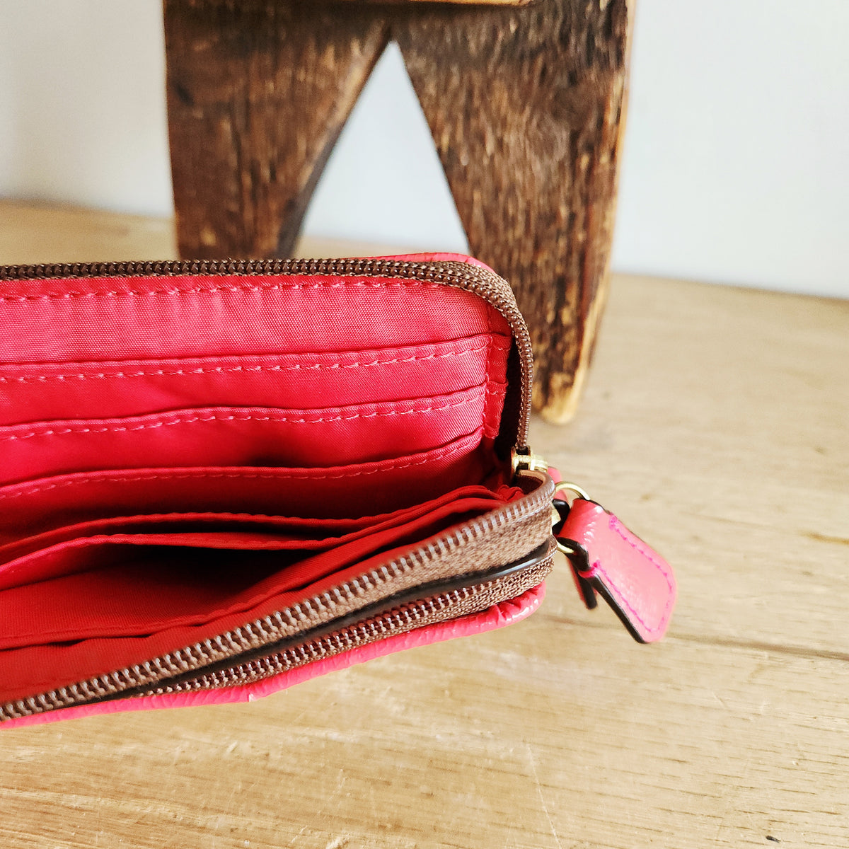 Coach Signature Canvas Zipper Wallet