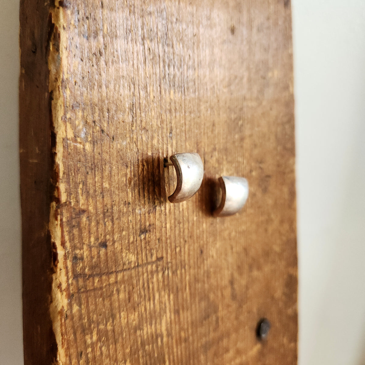 Sterling Silver Curved Stud Earrings