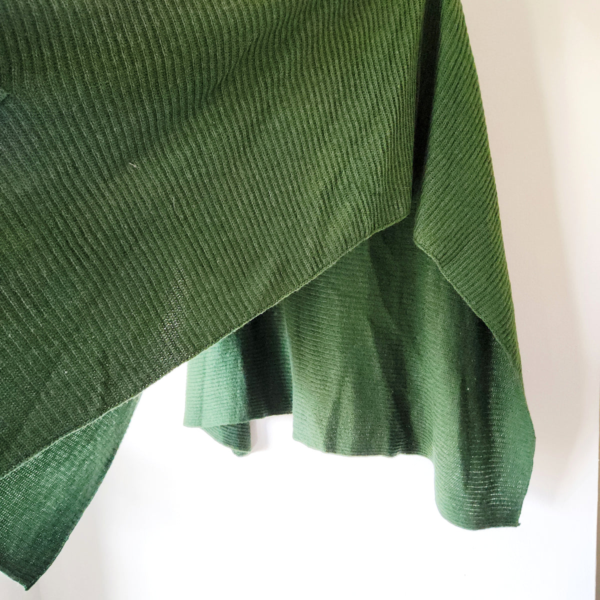 J Jill Rib Knit Grass Green Poncho - One Size