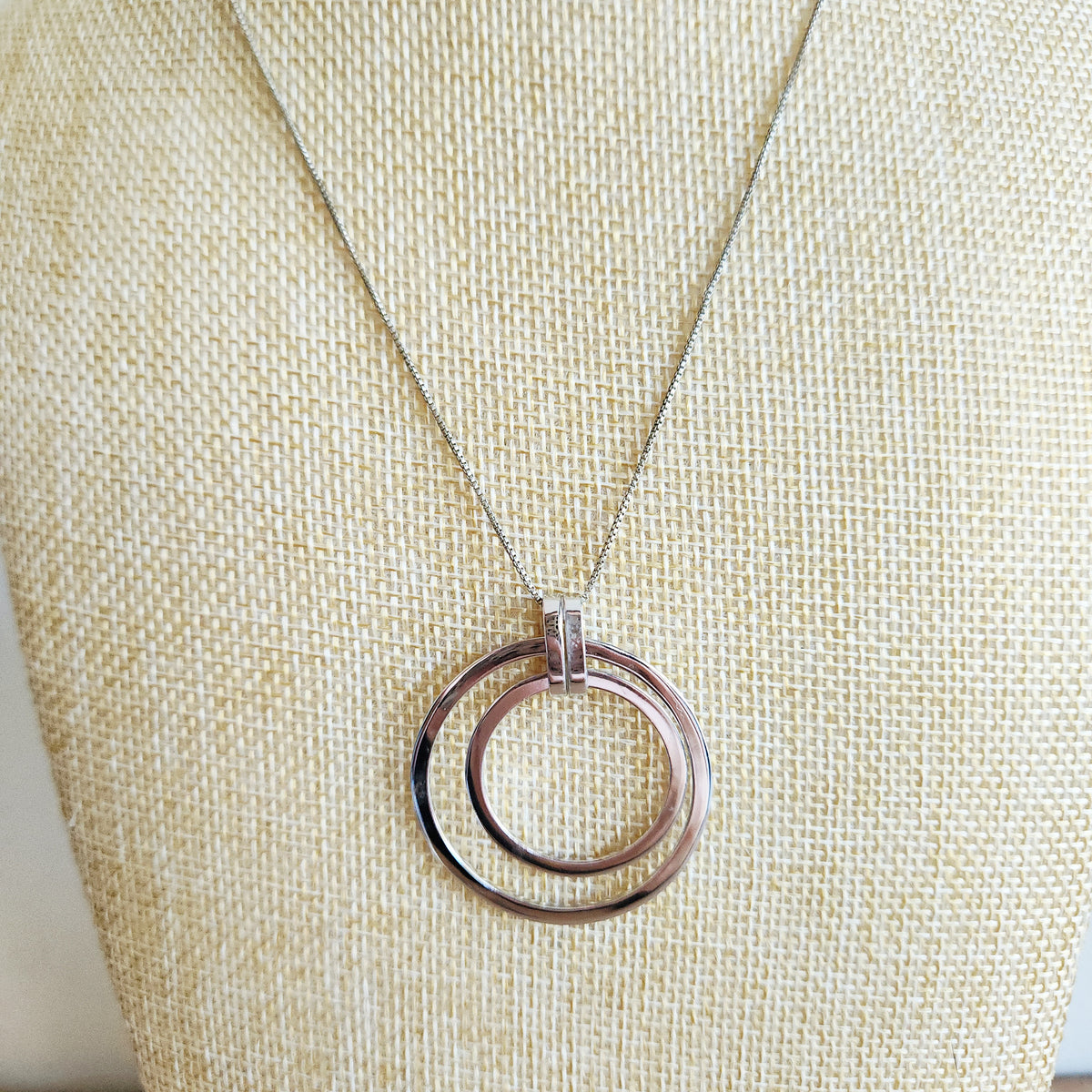 Sterling Silver Chain with Sterling Silver Circles Pendant