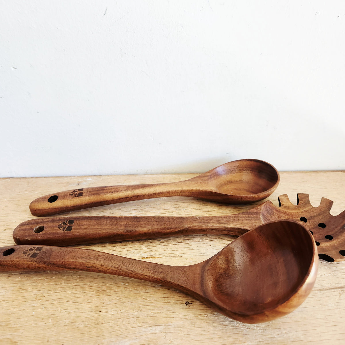 Teak Wood Untensils set of 3 Like NEW