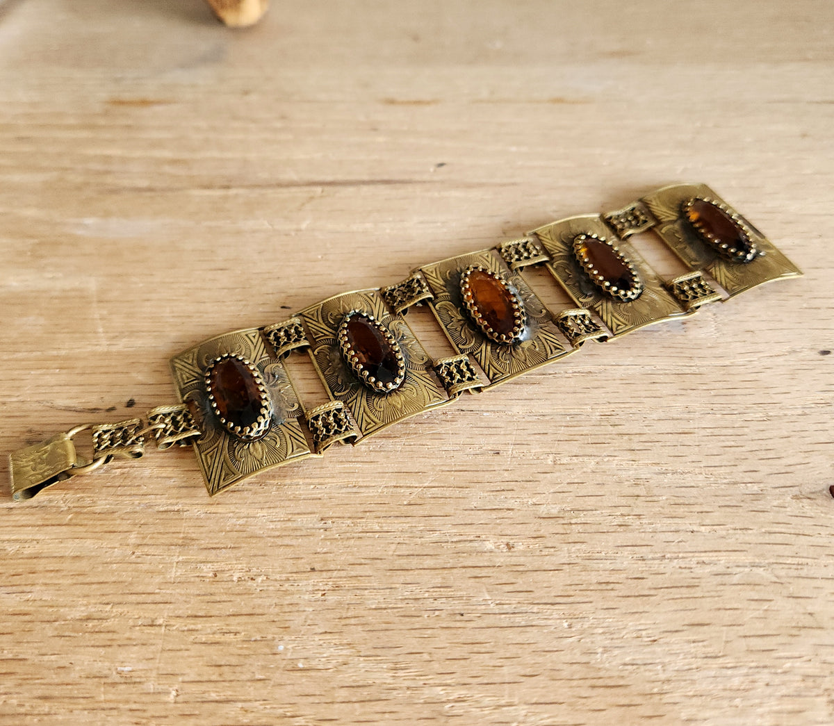 Vintage Large Panel Link Bracelet