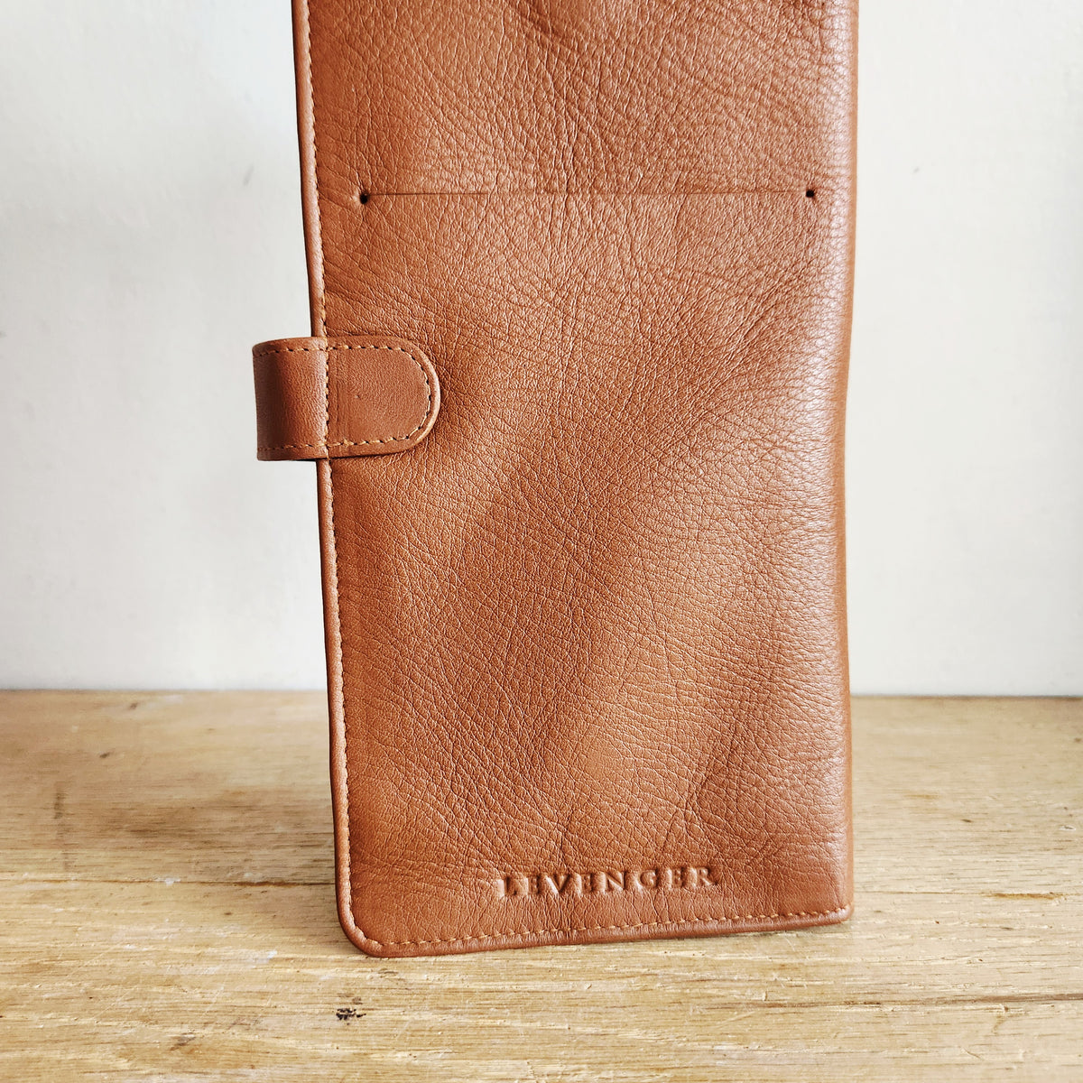Levenger Camel Colored Travel Organizer Wallet Leather