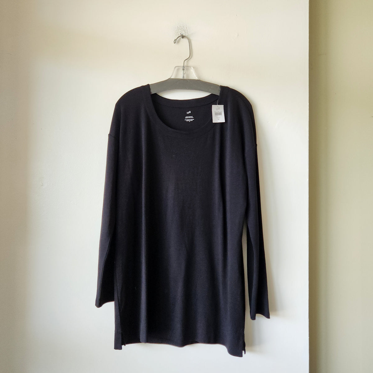 J Jill Simply Supima Black Scoop Neck Tunic - M - New