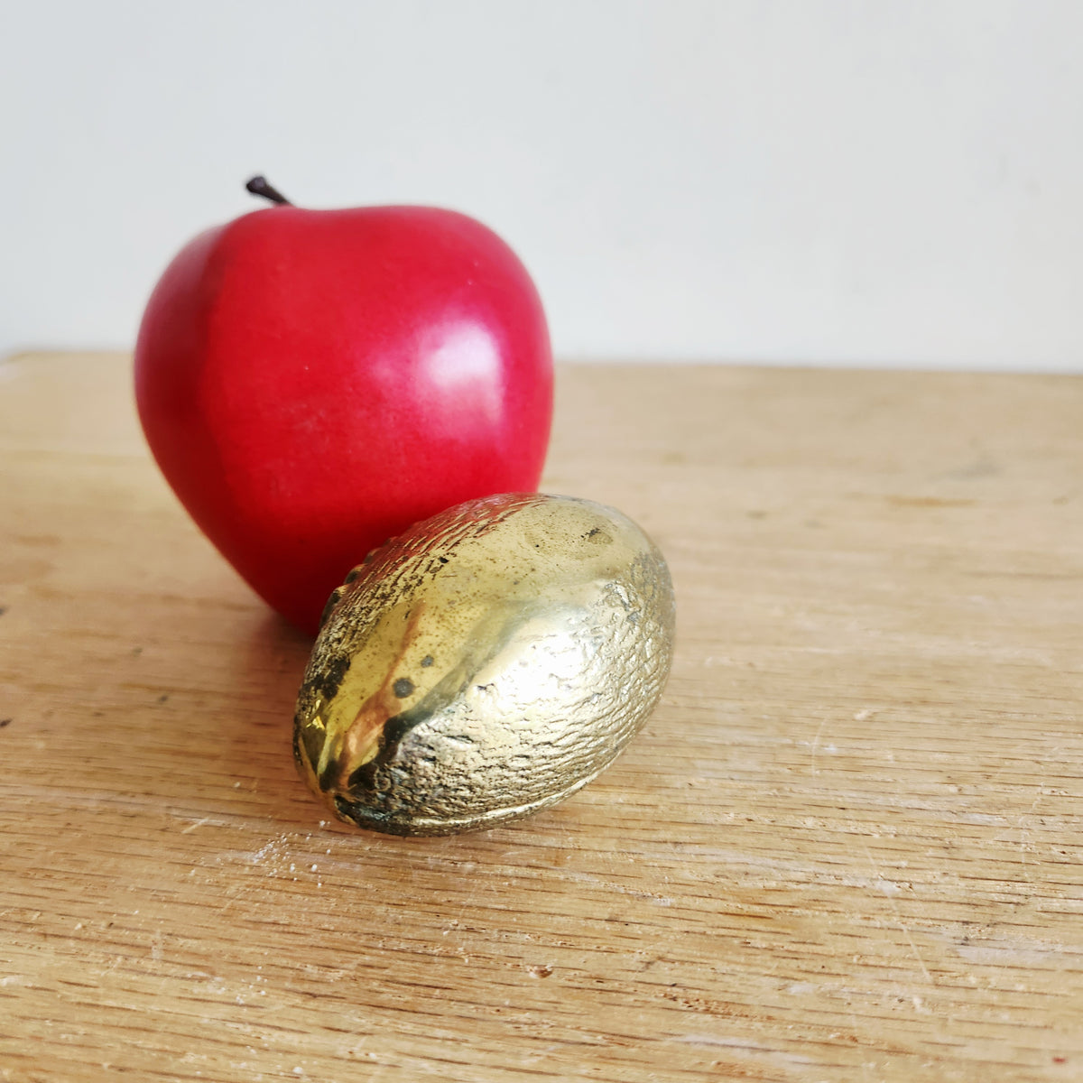 Vintage Gold Solid Brass Football Paperweight