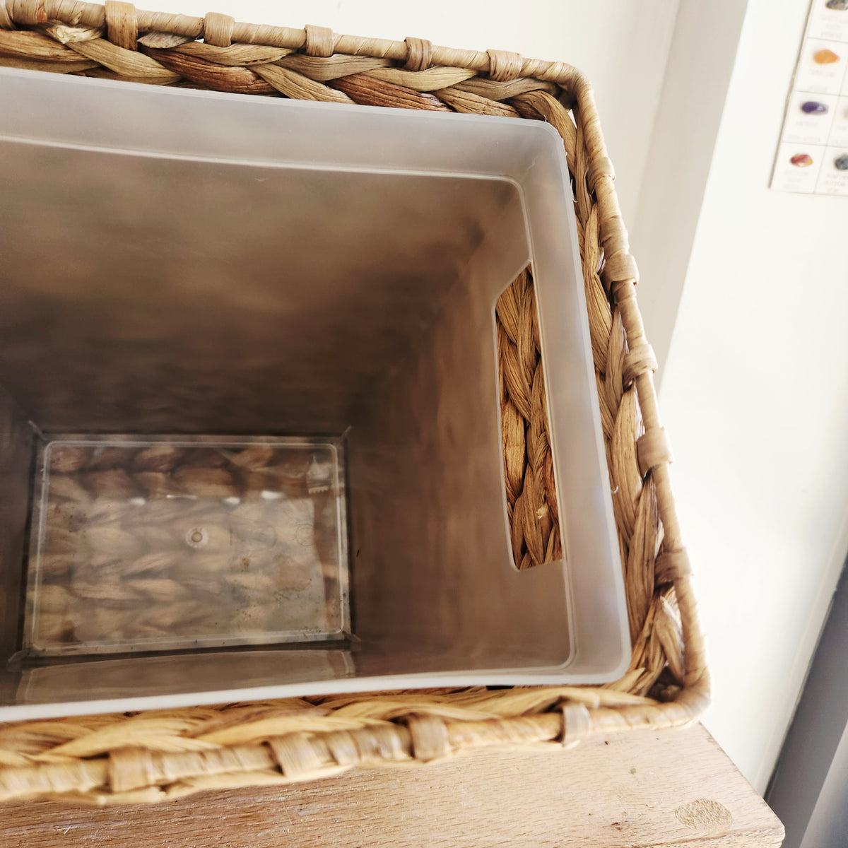 Light Weave Wastebasket Natural with Plastic Liner