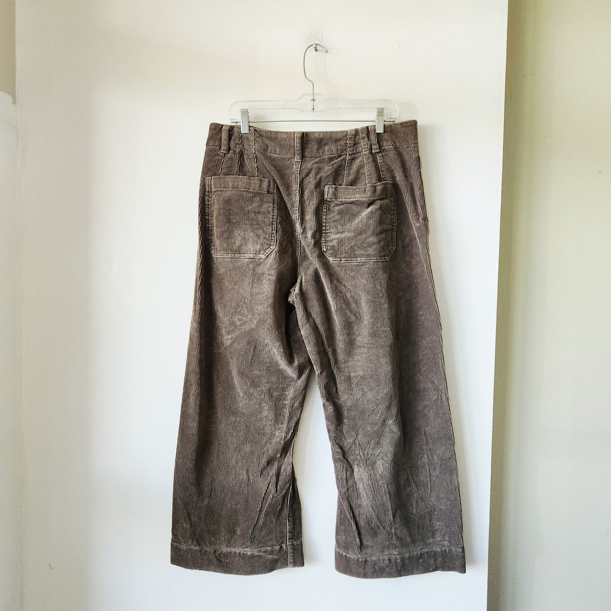 Quince Crop Fit Corduroy Pants with Patch Pockets - size 14